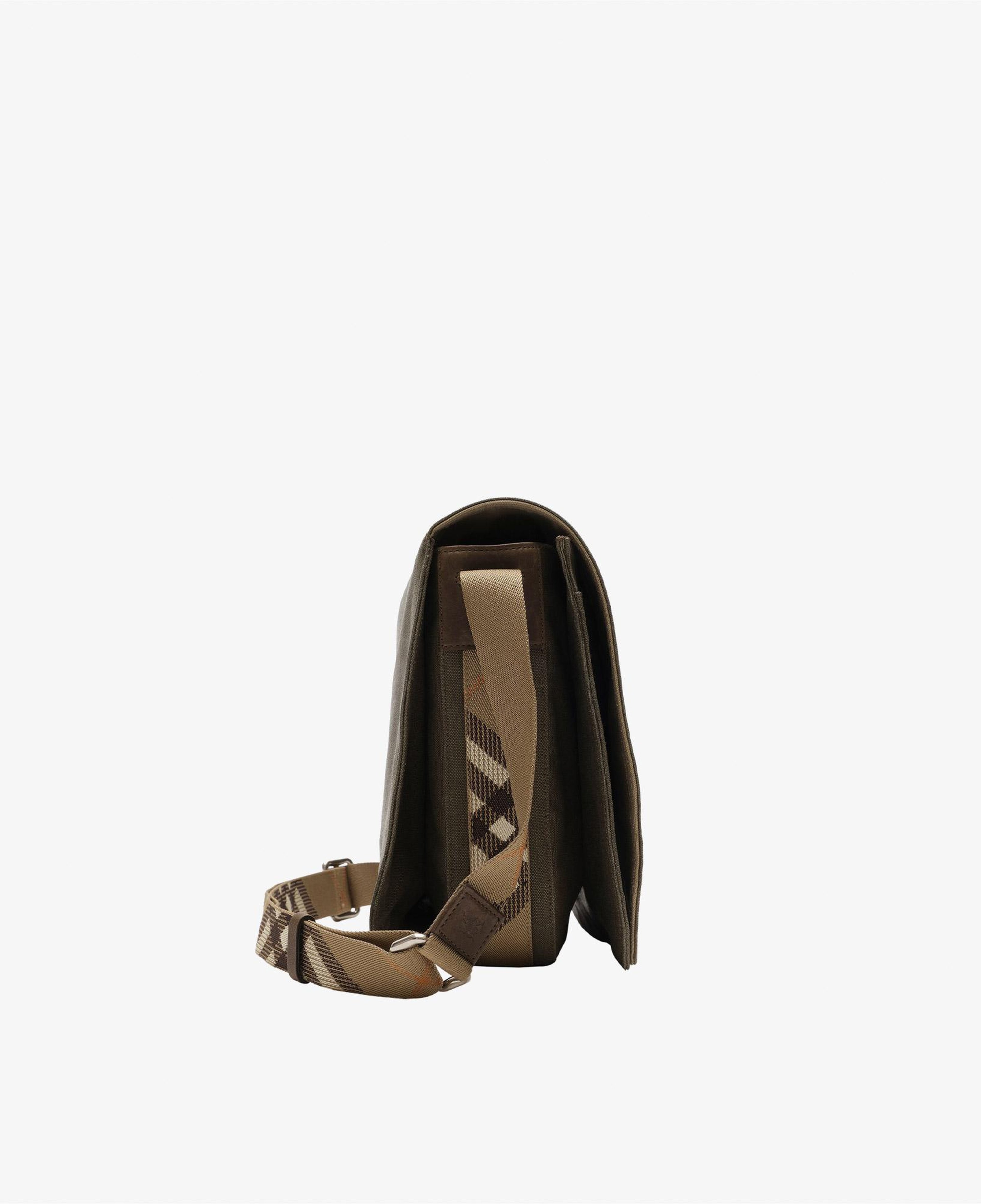 Burberry Canvas Crossbody Wax Erkek Haki Omuz Çantası