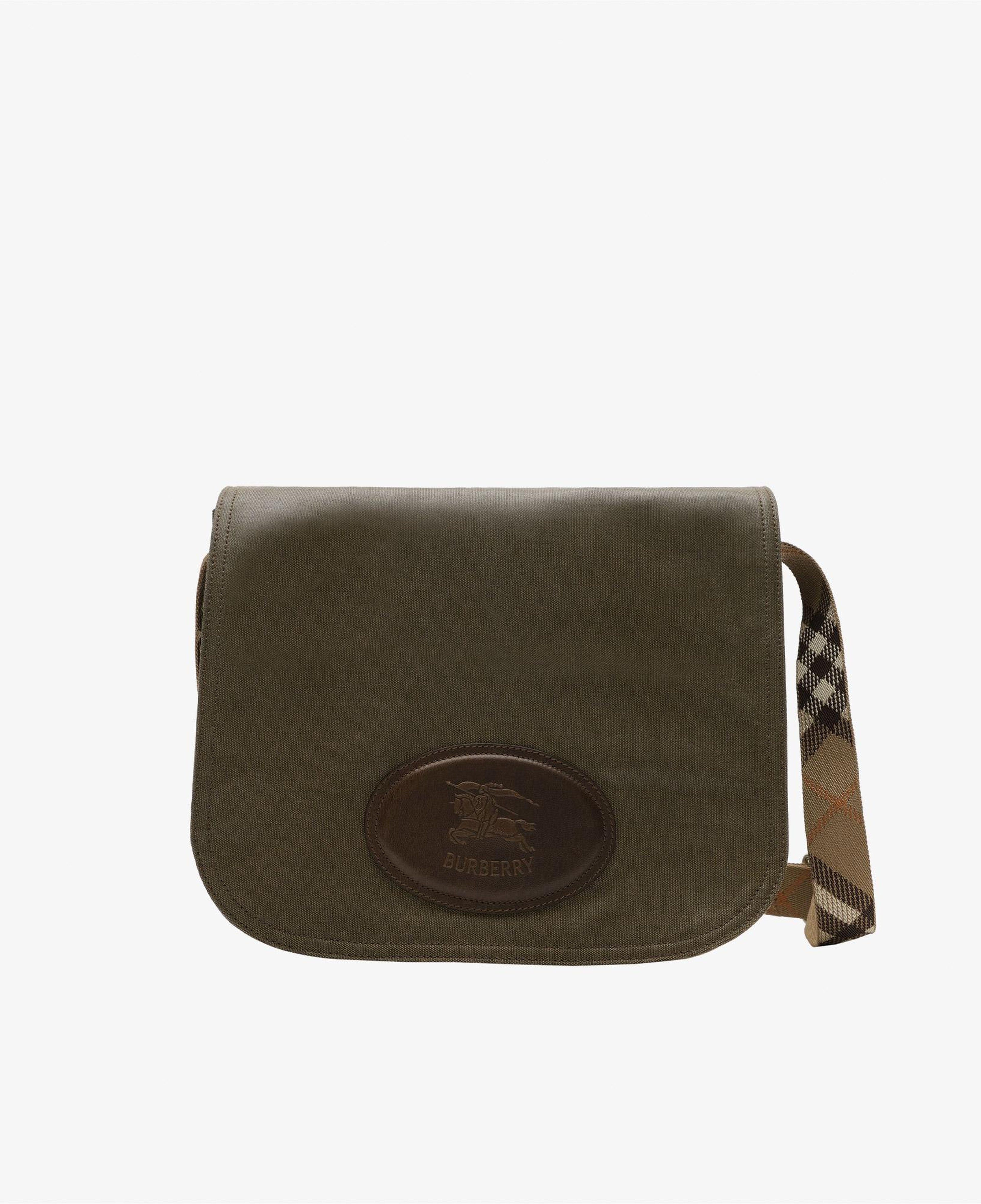 Burberry Canvas Crossbody Wax Erkek Haki Omuz Çantası