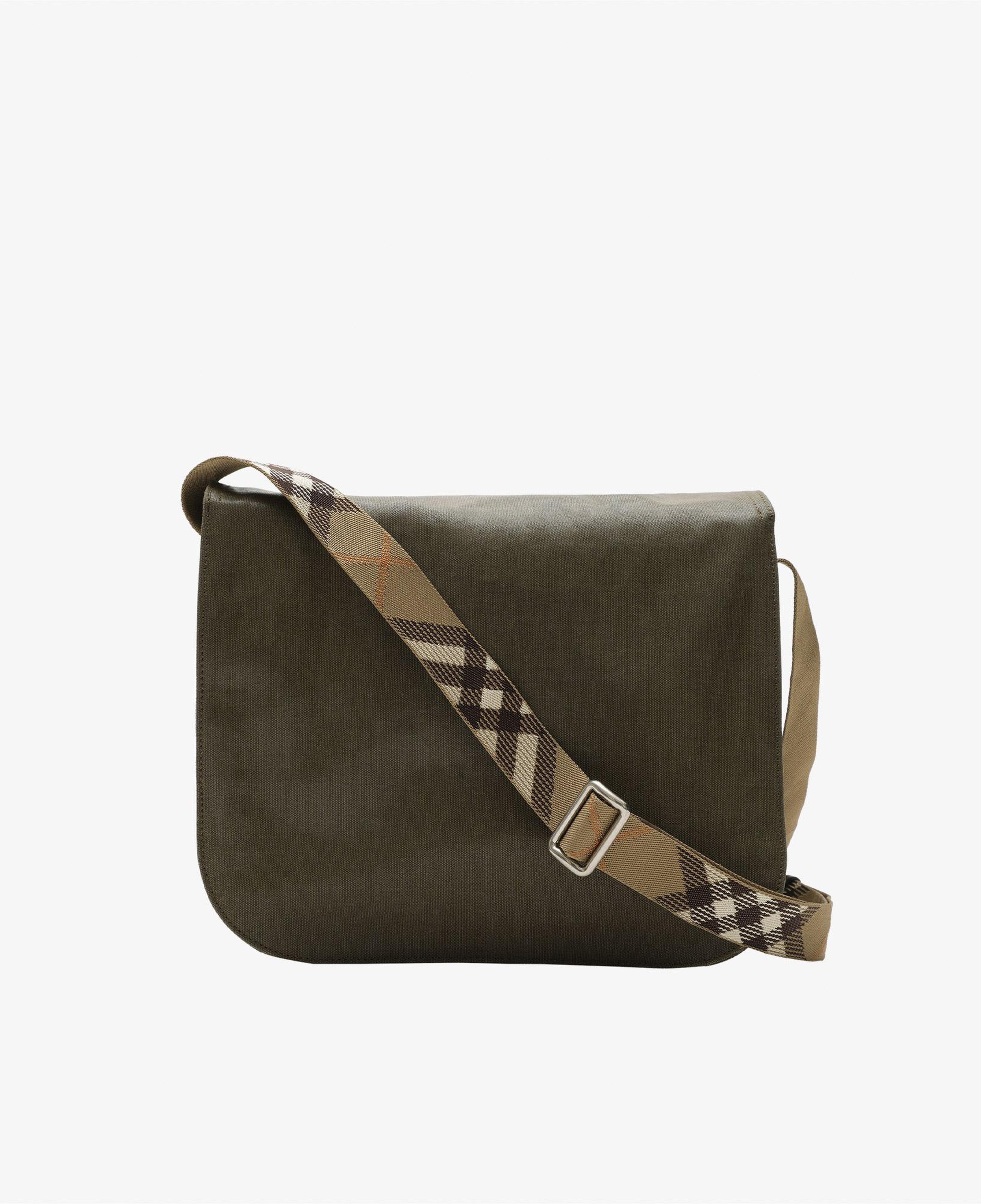 Burberry Canvas Crossbody Wax Erkek Haki Omuz Çantası