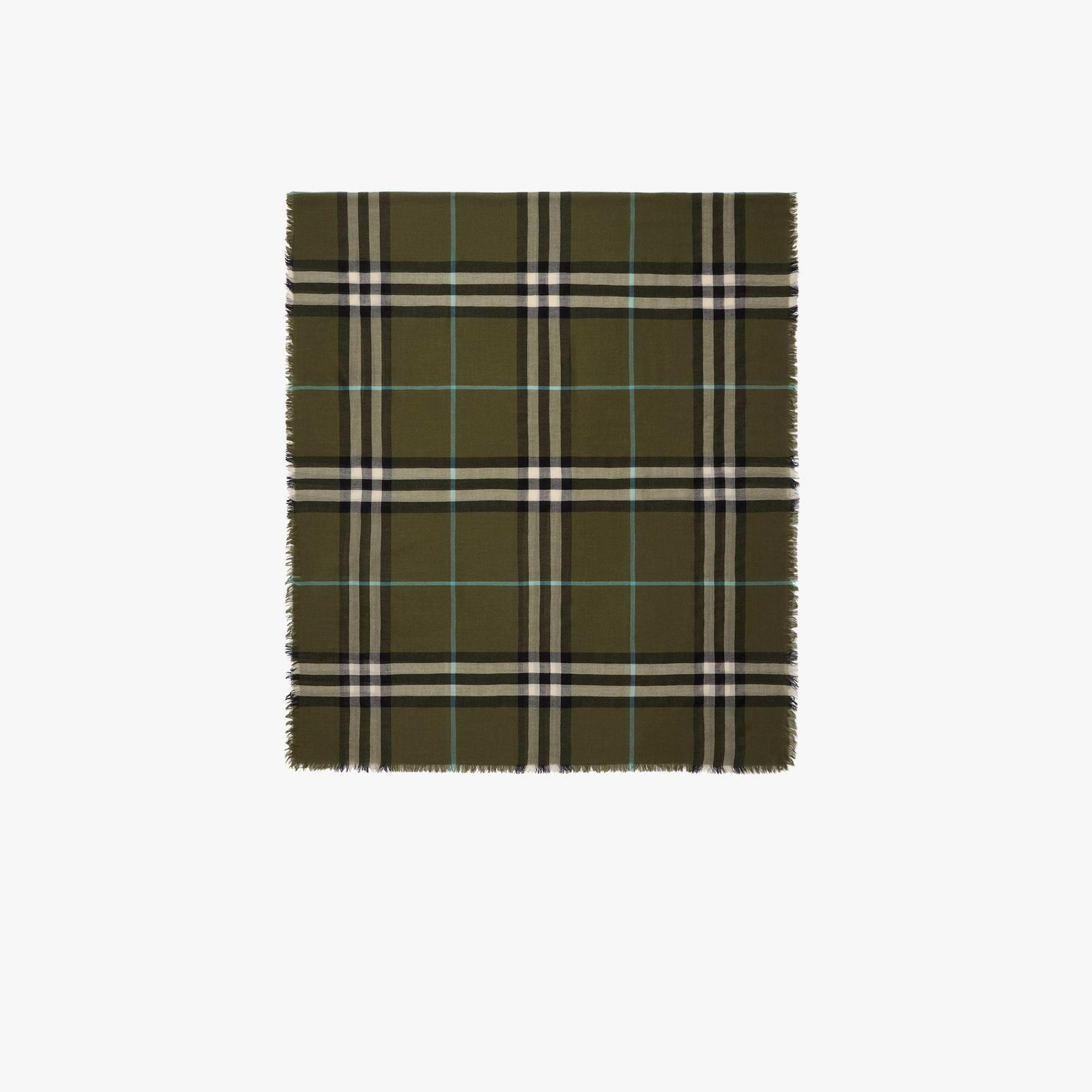 Burberry Wide Check Wool Kadın Haki Atkı