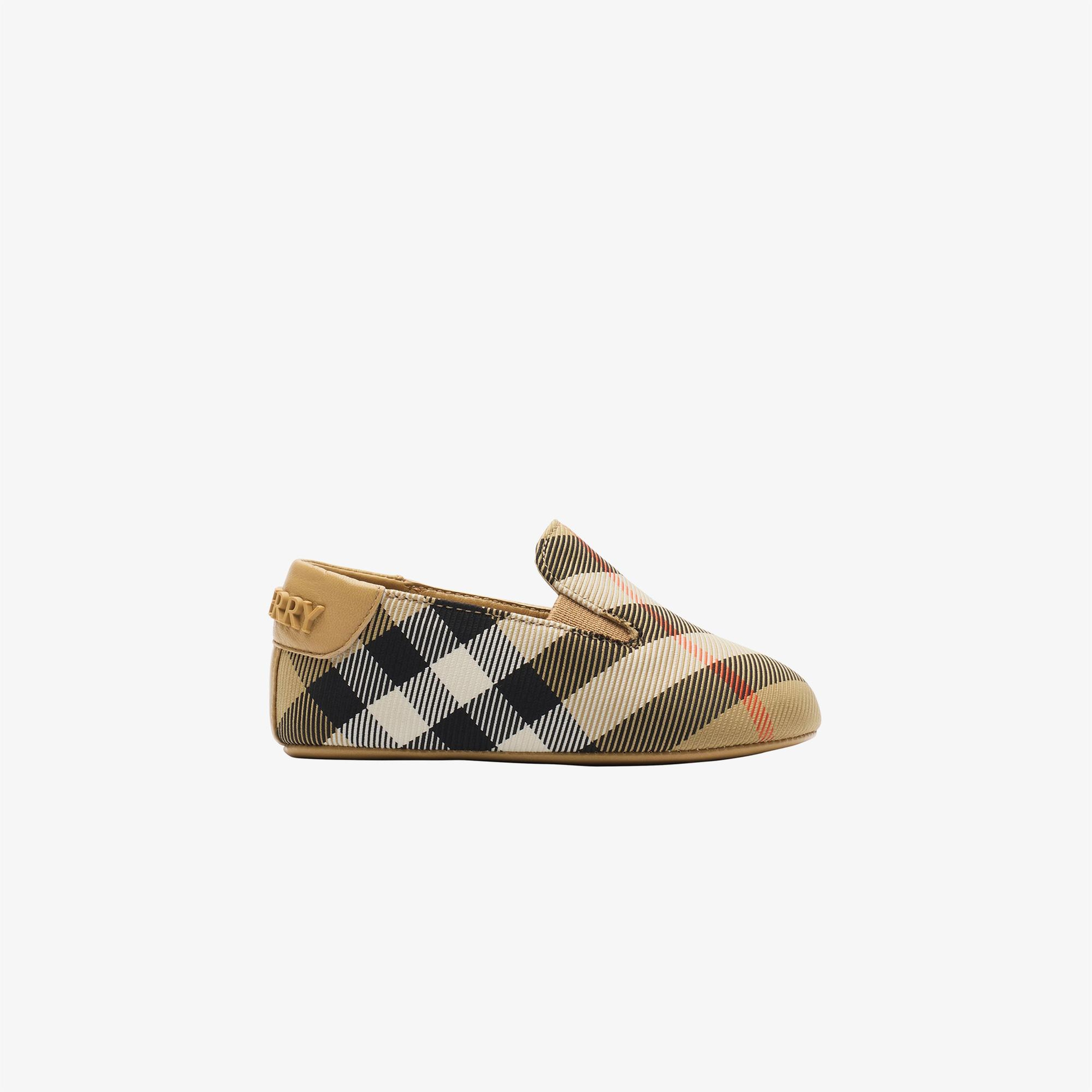 Burberry Check Nylon Blend Çocuk Bej Bot