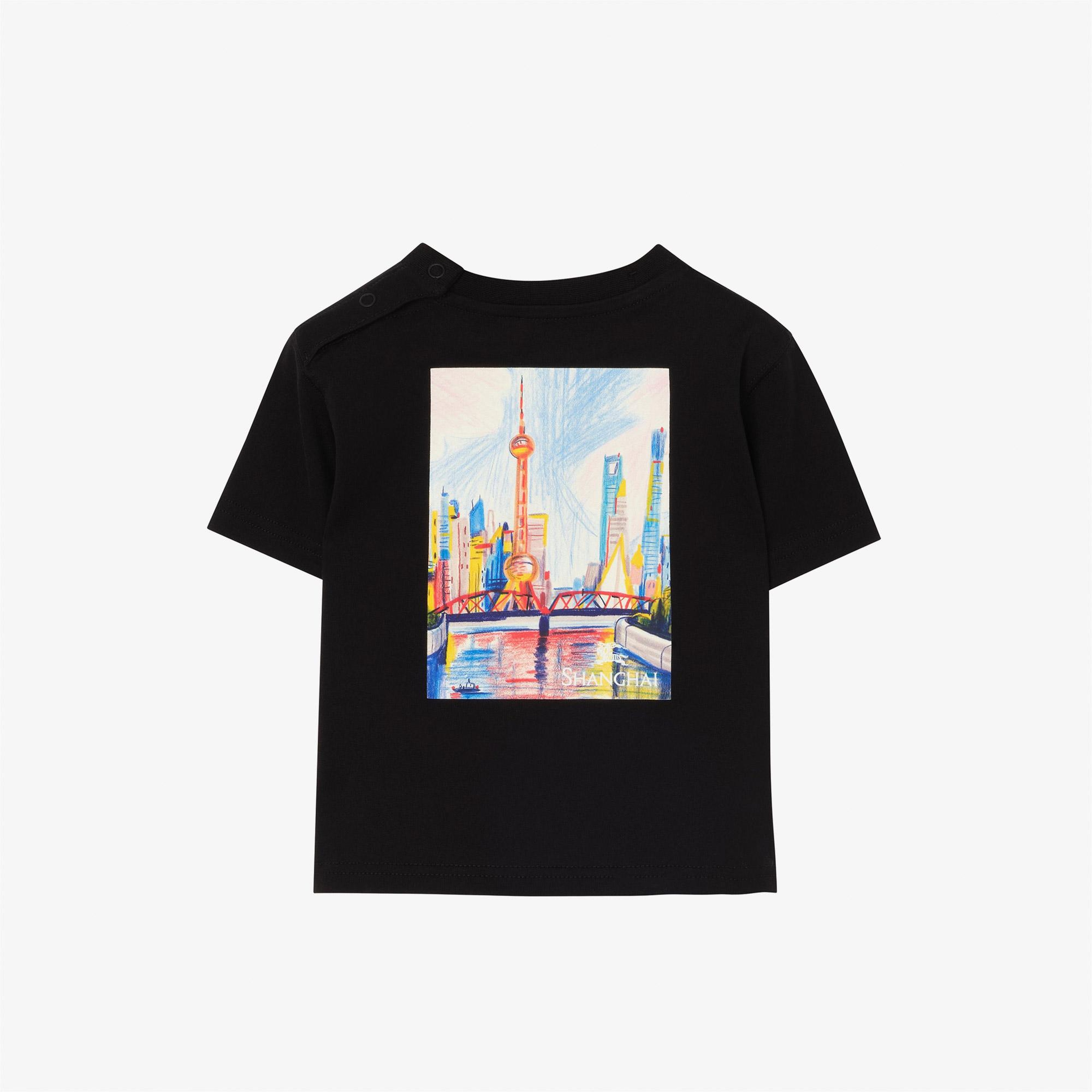 Burberry Cedar Shangh Çocuk Siyah T-Shirt