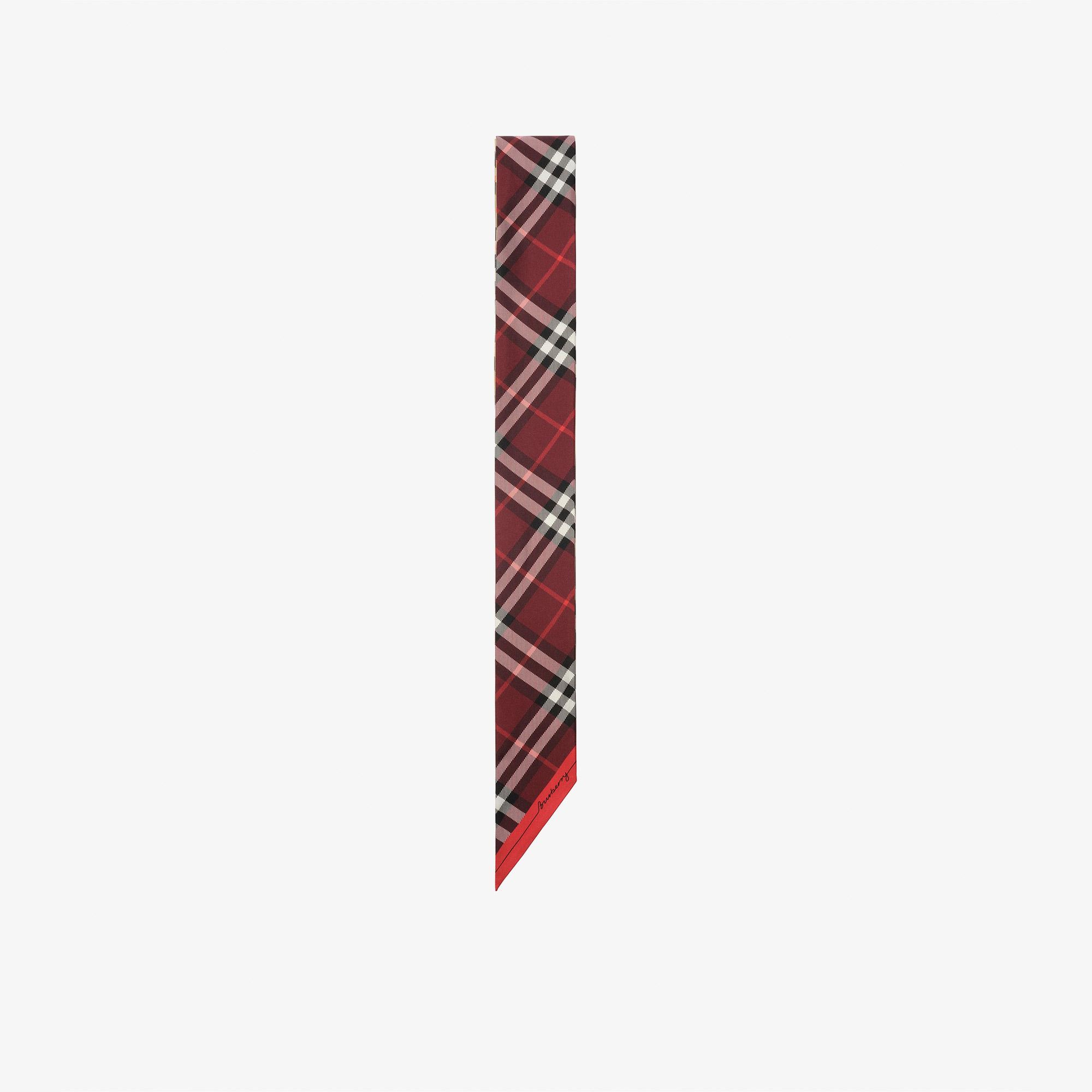 Burberry Check Silk Skinny Kadın Bej Eşarp