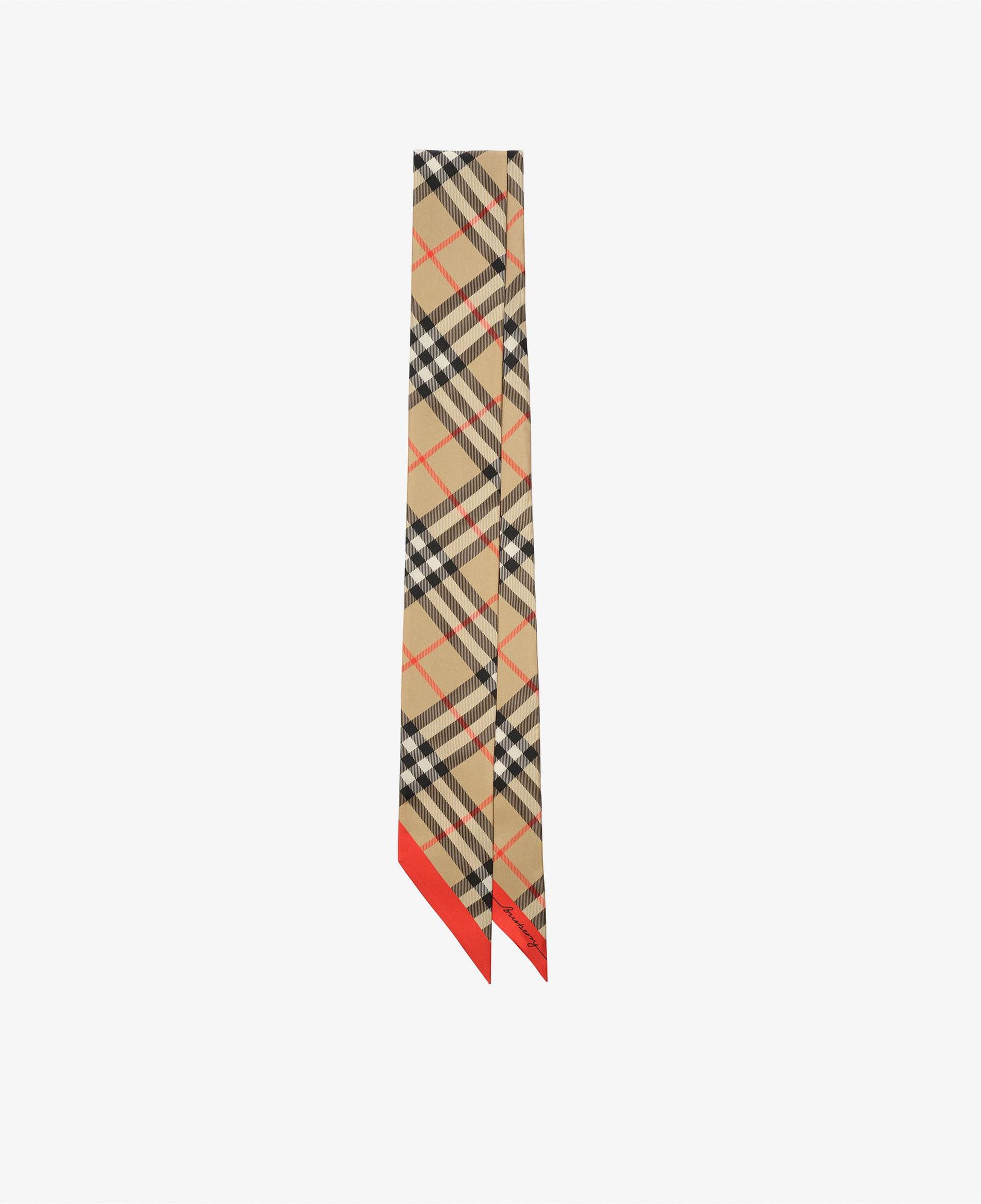 Burberry Check Silk Skinny Kadın Bej Eşarp
