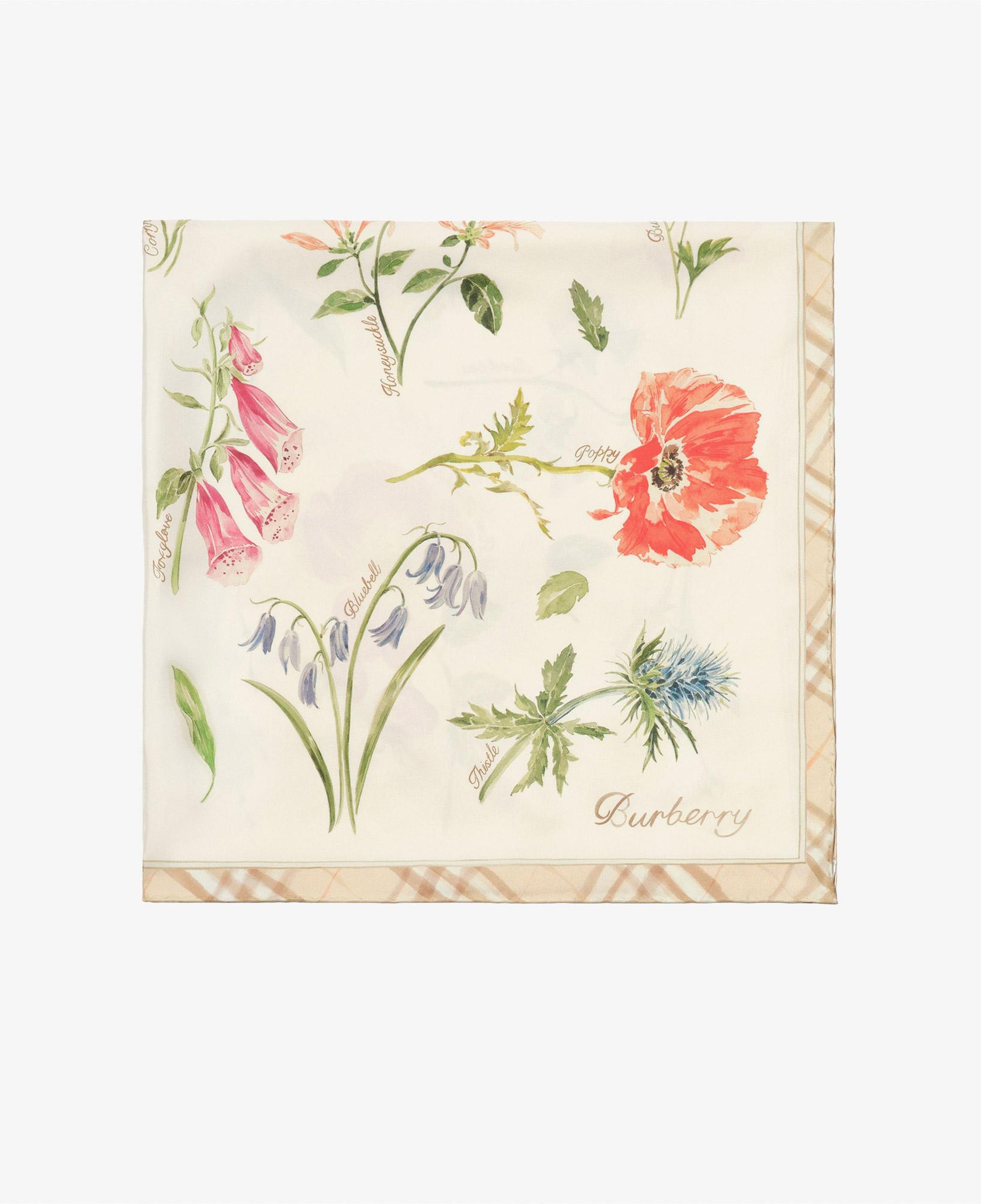 Burberry 90X90 Blooms Of Brit Kadın Kahverengi Eşarp