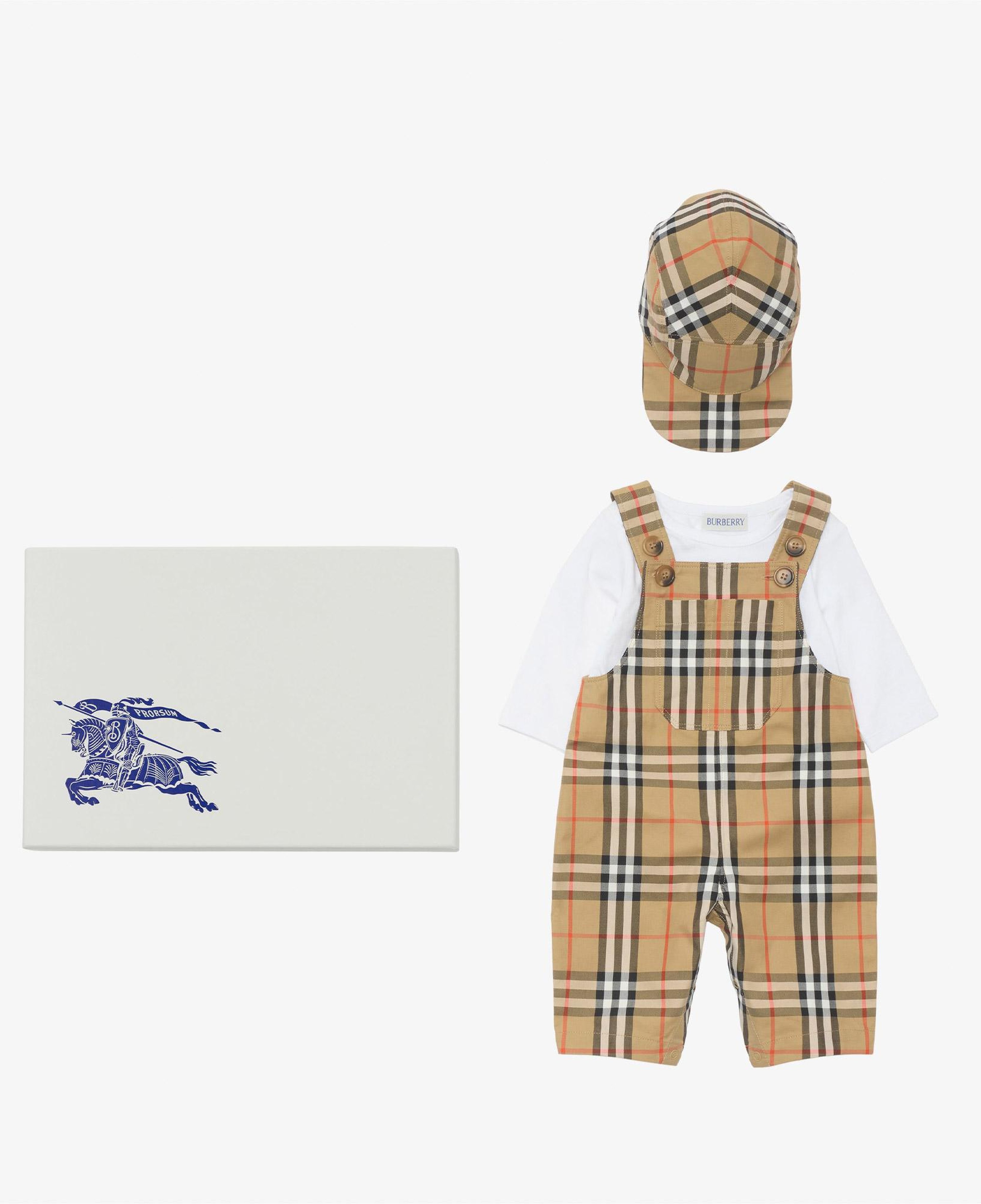 Burberry Darwin Check 3'lü Çocuk Bej Hediye Seti
