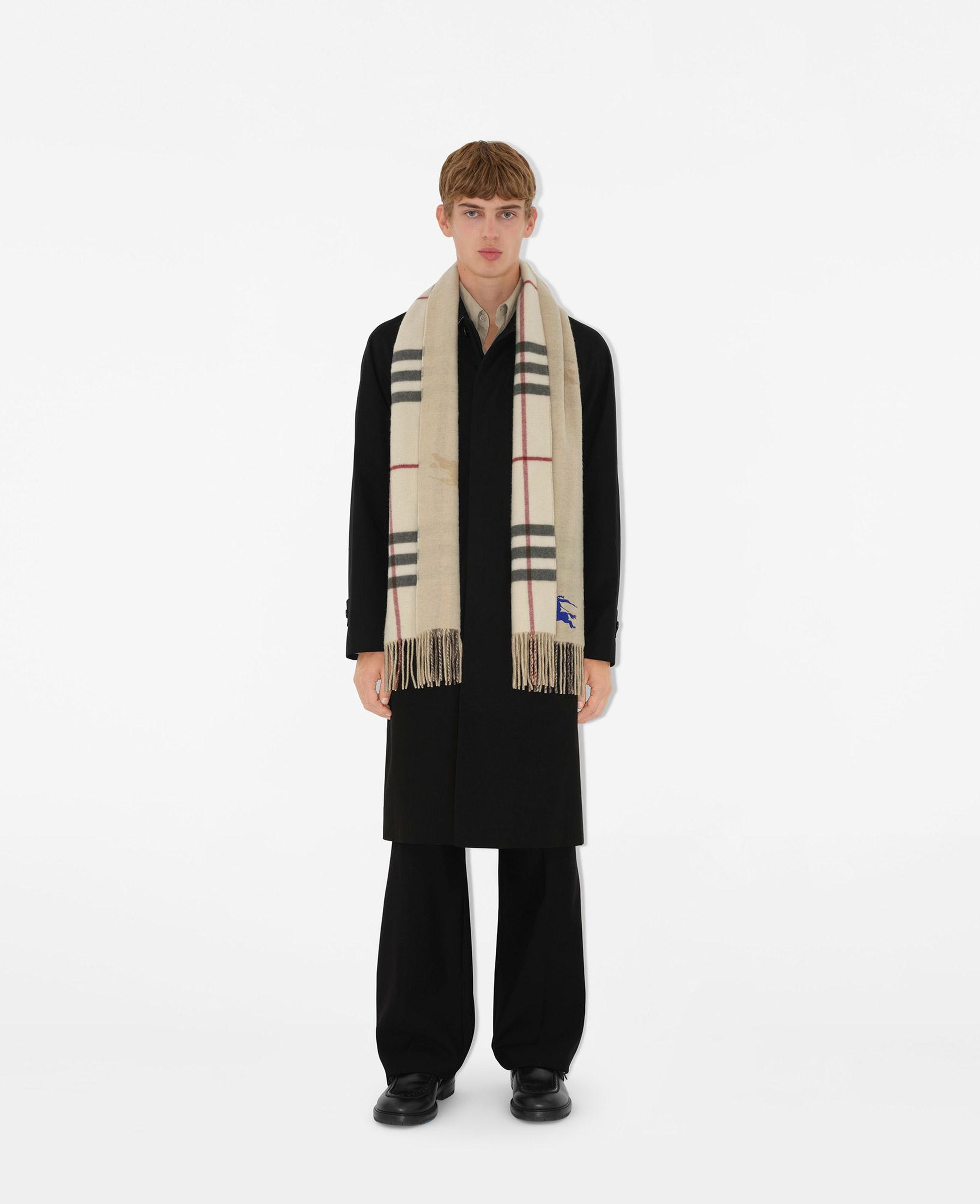 Burberry Reversible EKD Check Cashmere Kadın Krem Atkı