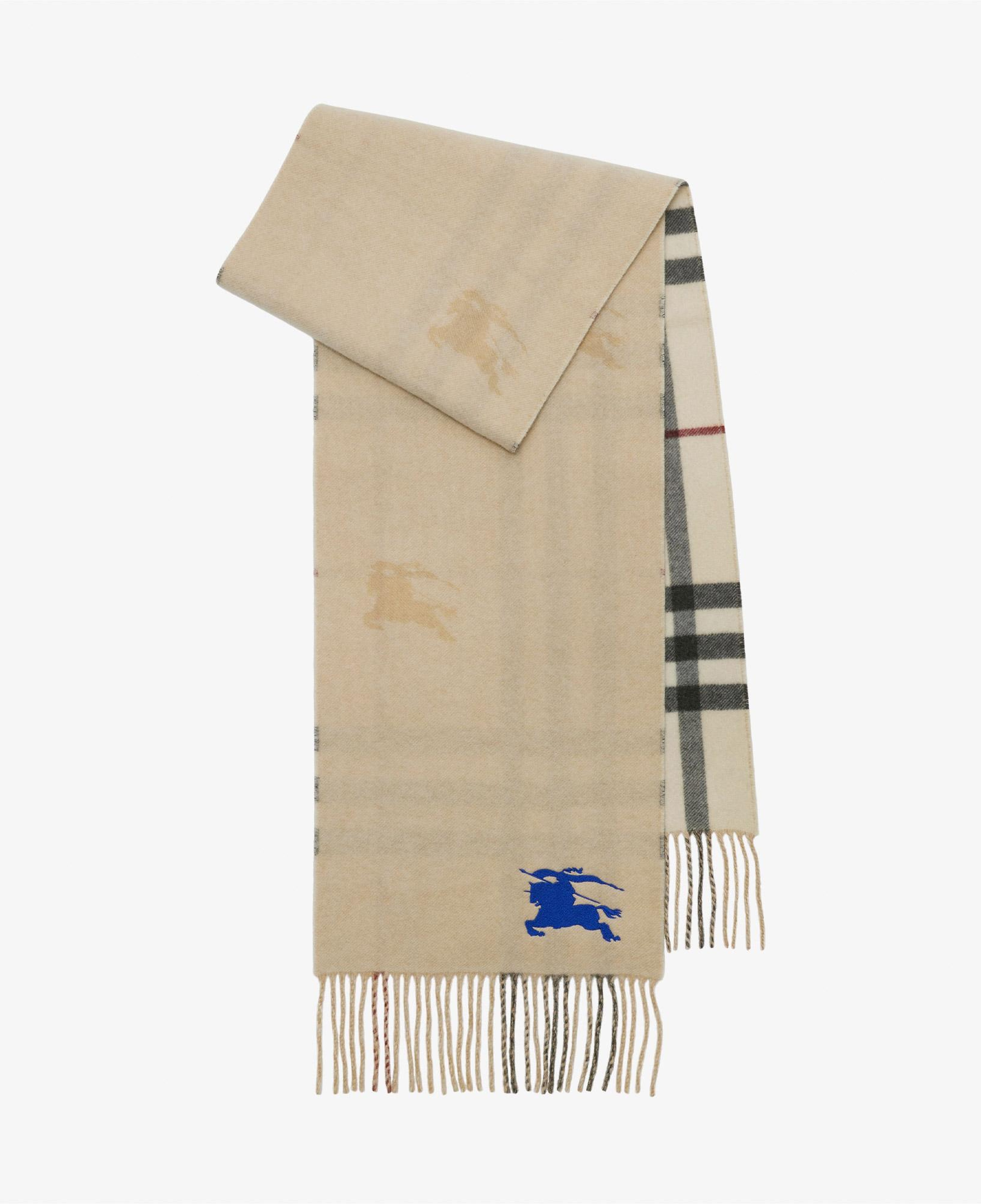 Burberry Reversible EKD Check Cashmere Kadın Krem Atkı