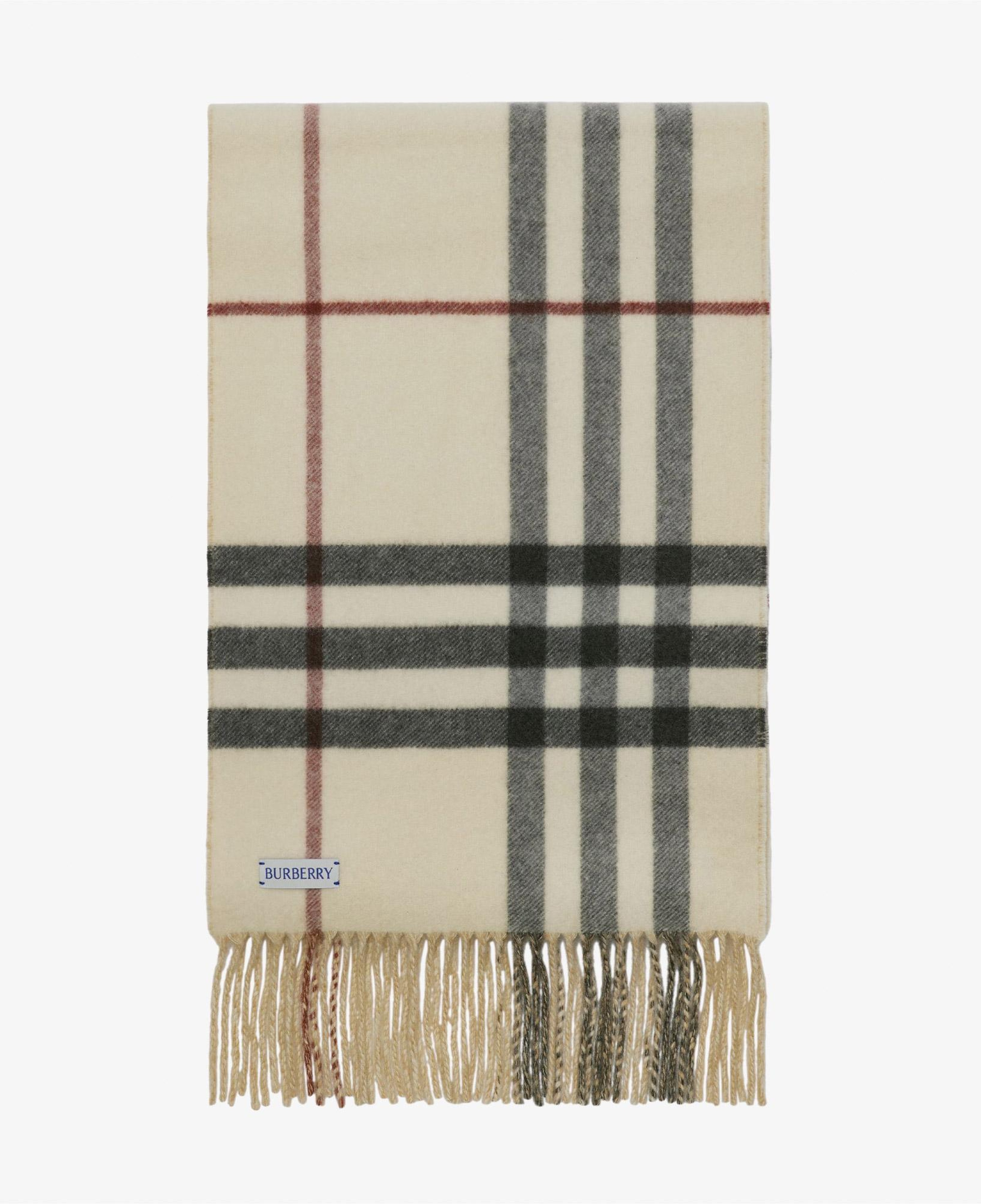 Burberry Reversible EKD Check Cashmere Kadın Krem Atkı