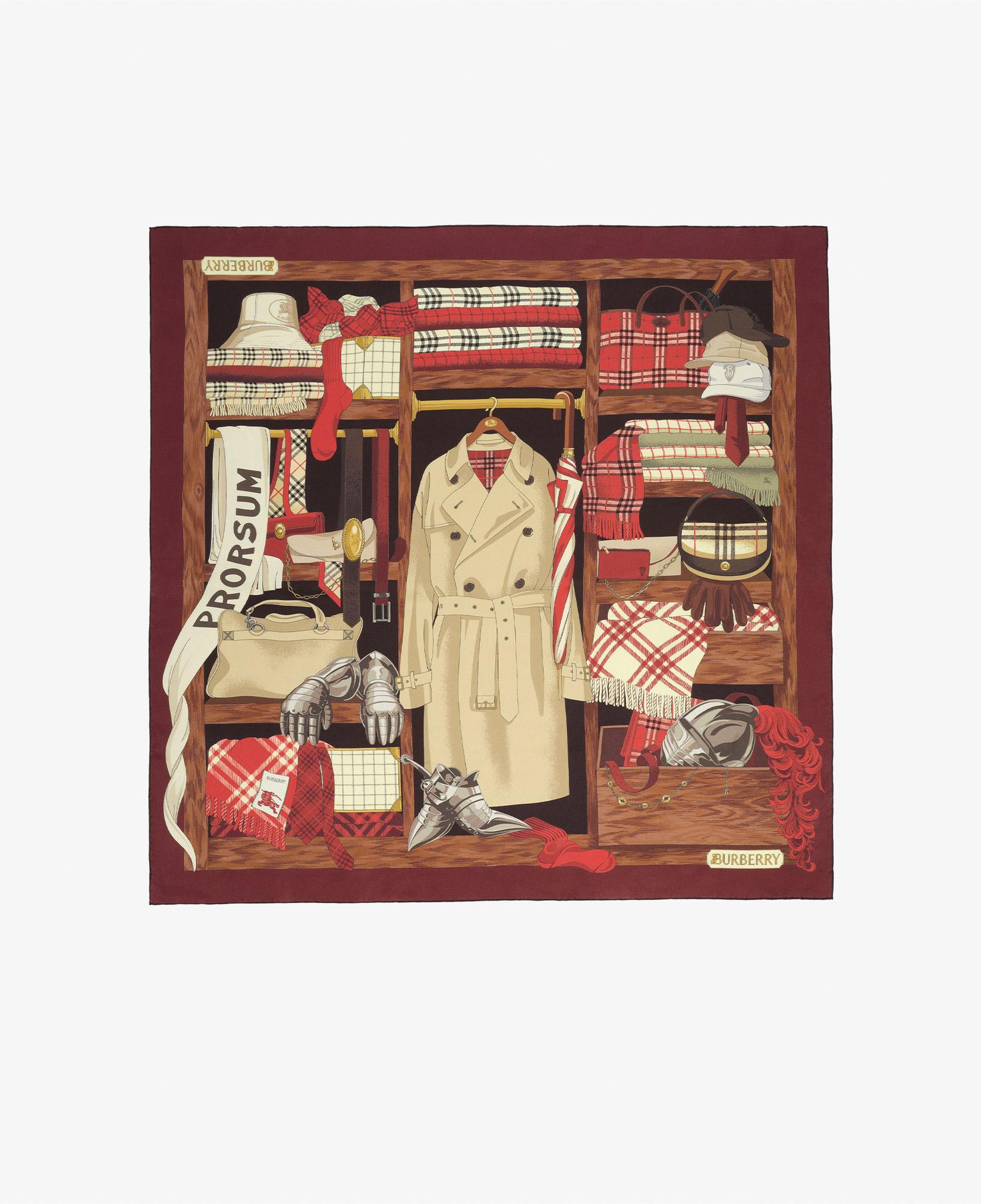 Burberry Heritage Knight Ward Kadın Kırmızı Eşarp