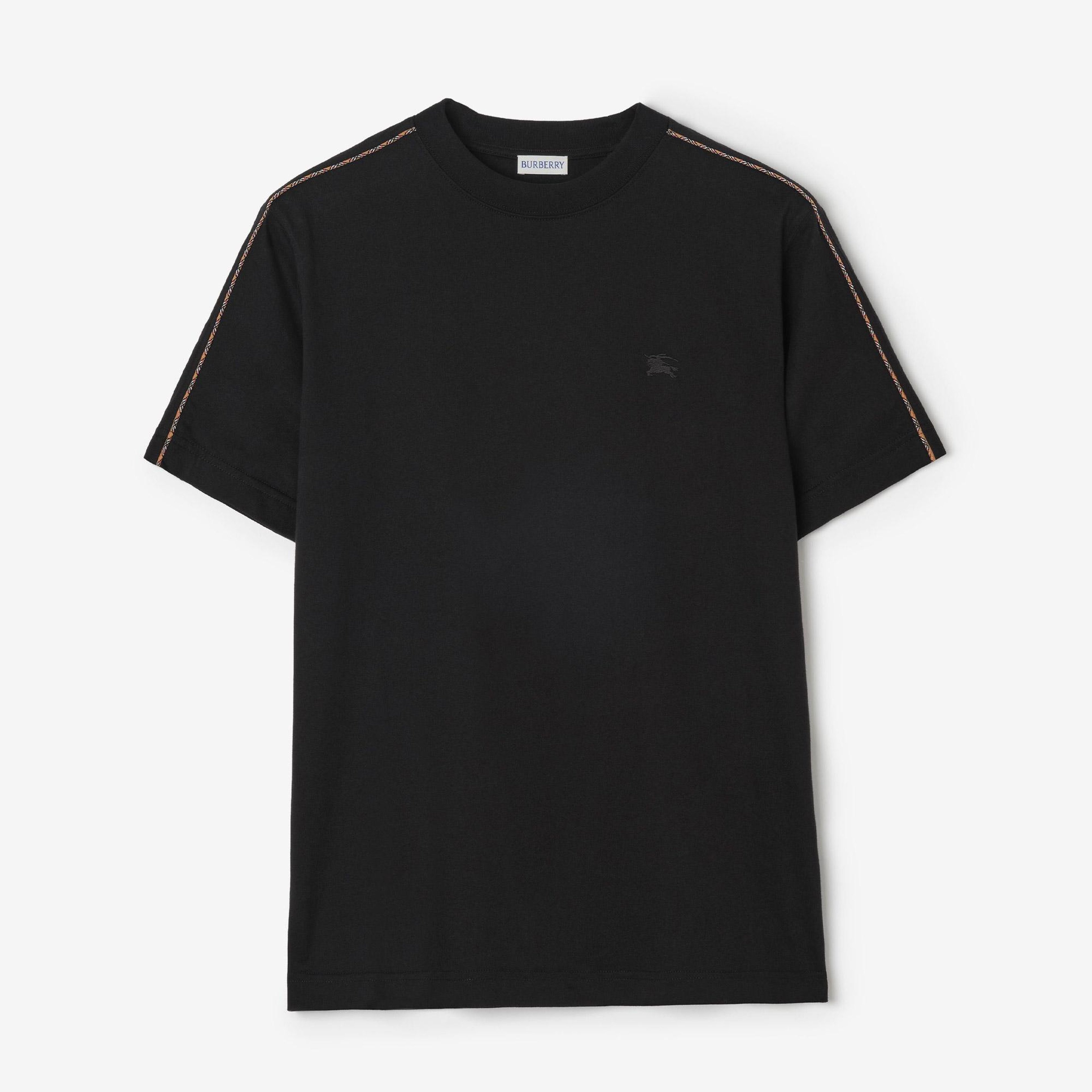 Burberry Seth Check Erkek Siyah T-Shirt