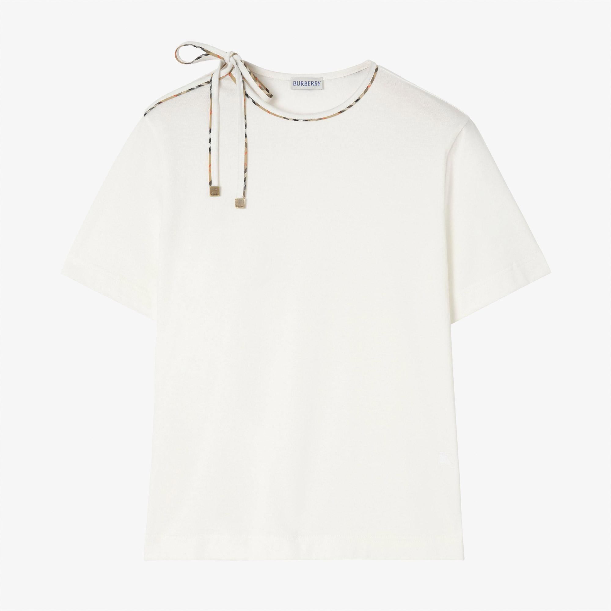 Burberry Frankie Bow Kadın Beyaz T-Shirt