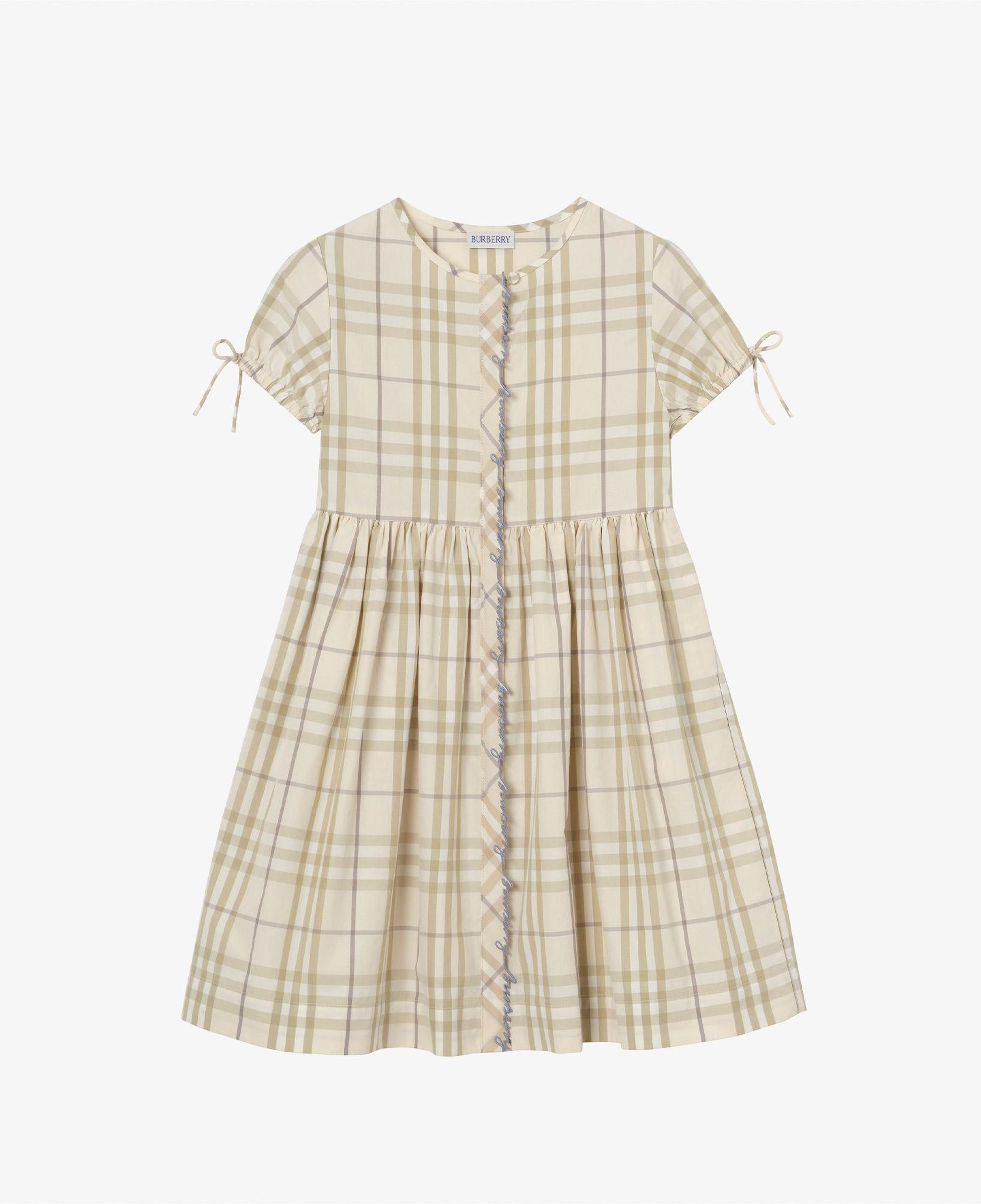 Burberry Check Josie Çocuk Krem Elbise