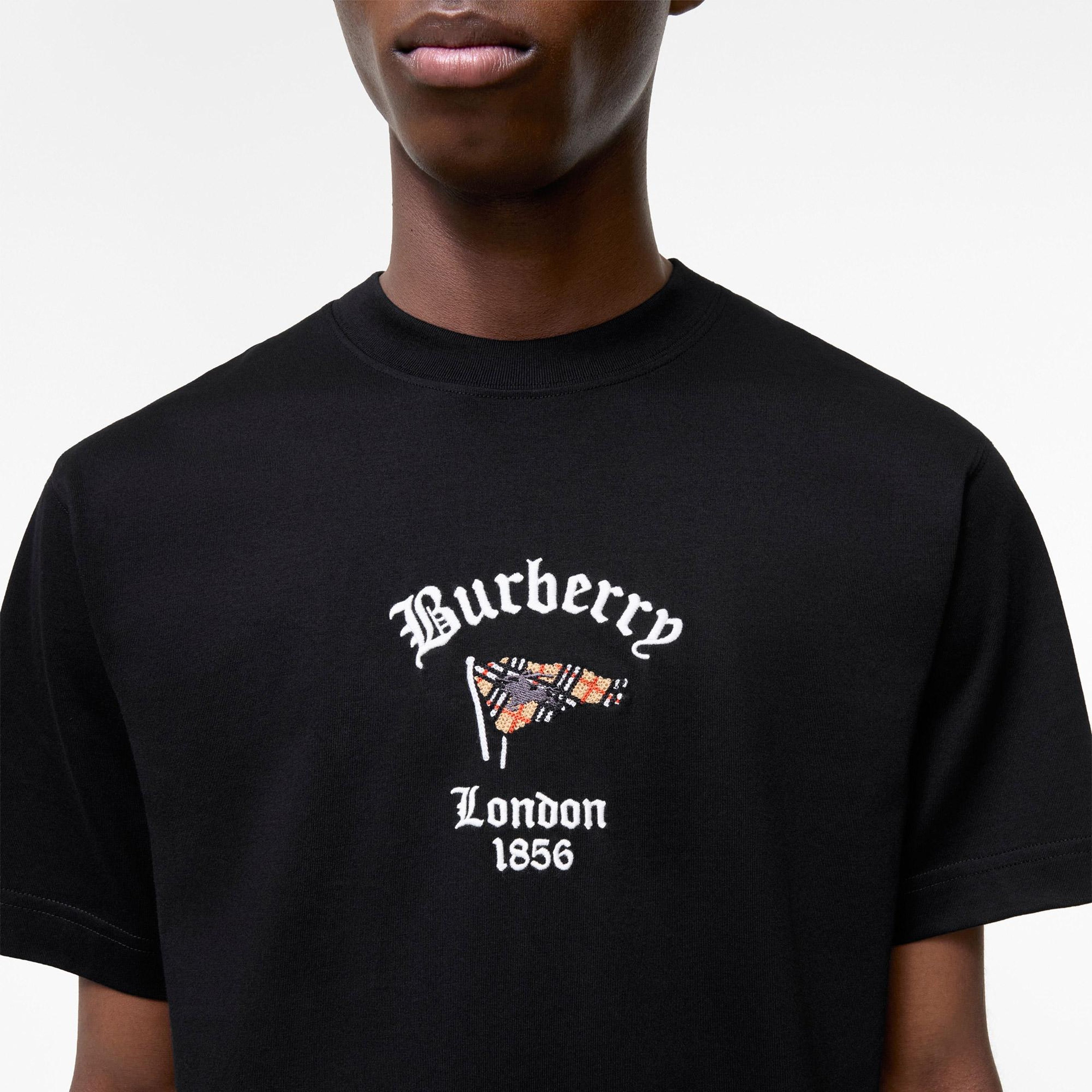 Burberry Ryan Flag Erkek Siyah T-Shirt