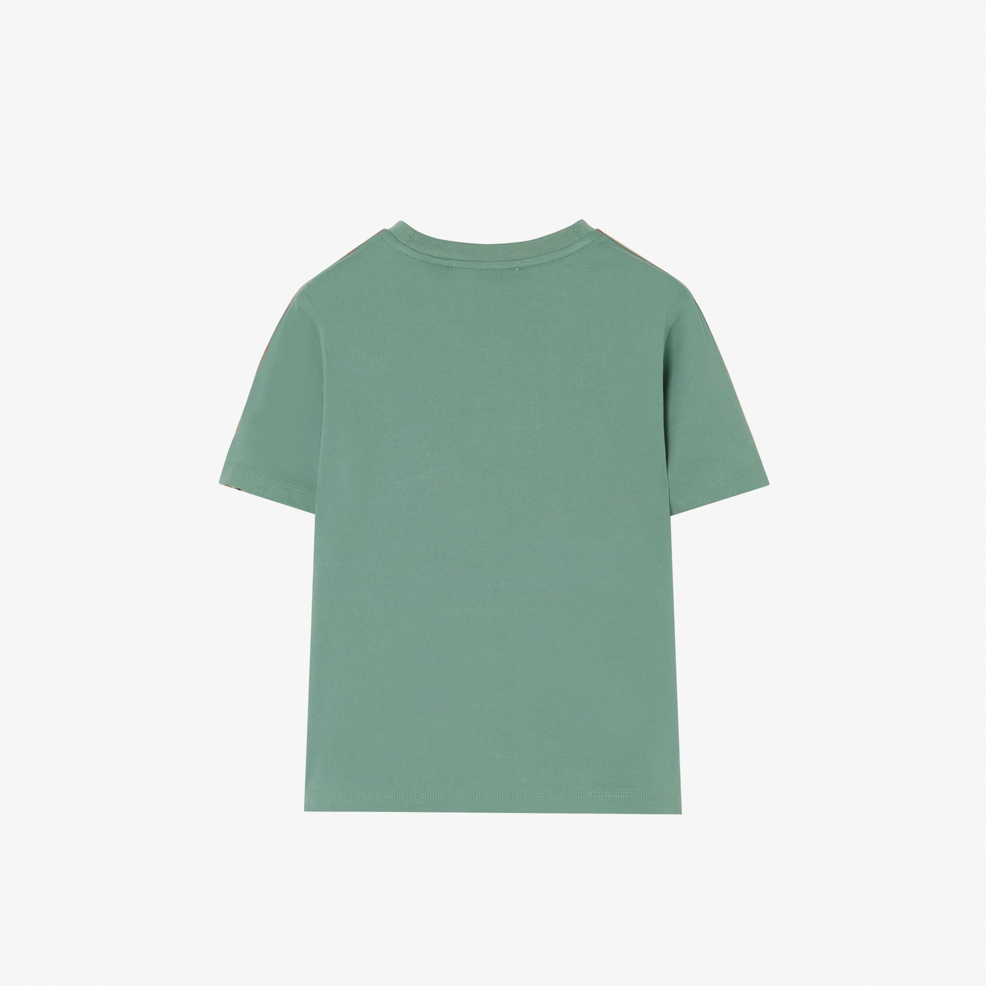 Burberry Cedar Check Tape Çocuk Yeşil T-Shirt