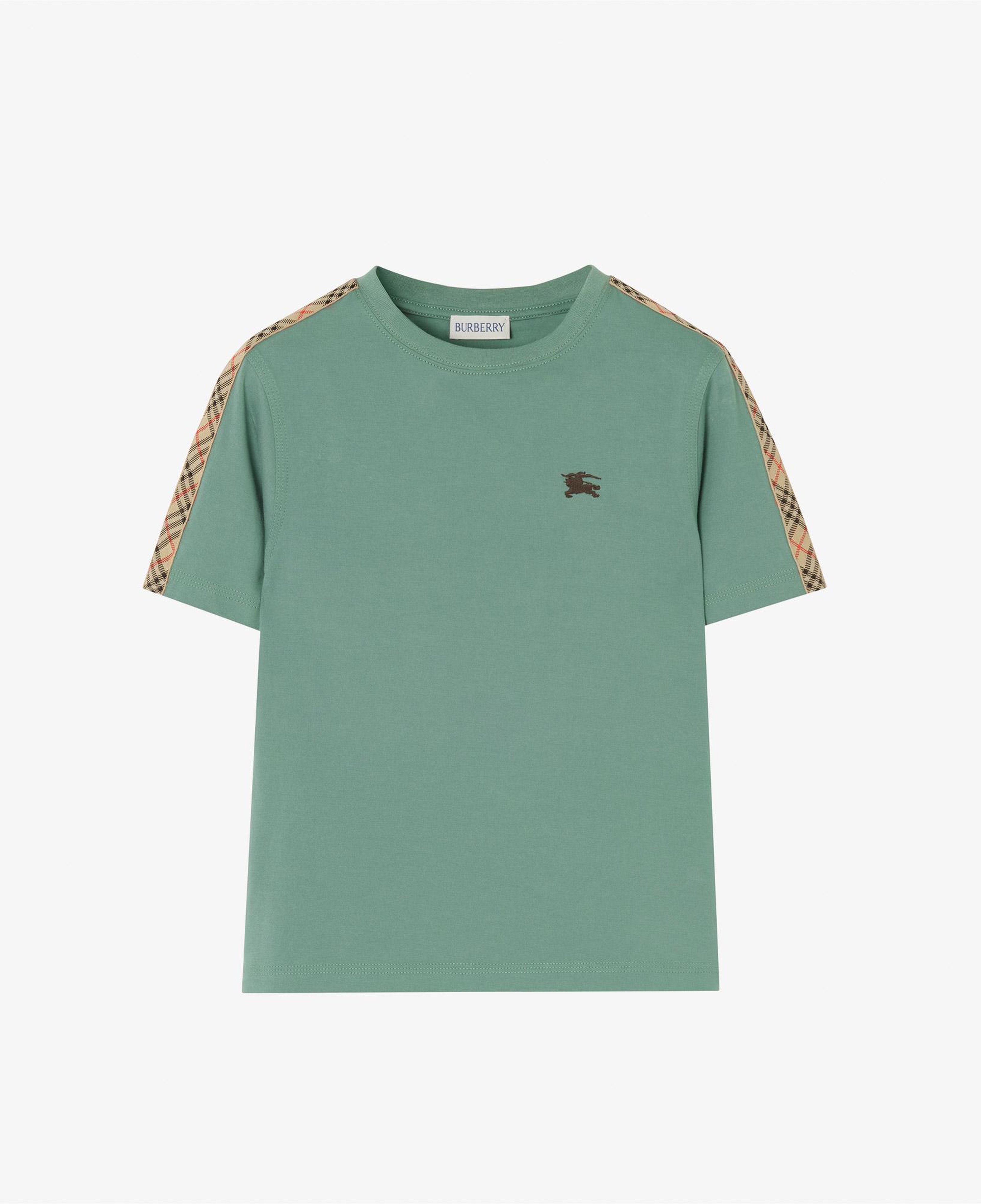 Burberry Cedar Check Tape Çocuk Yeşil T-Shirt