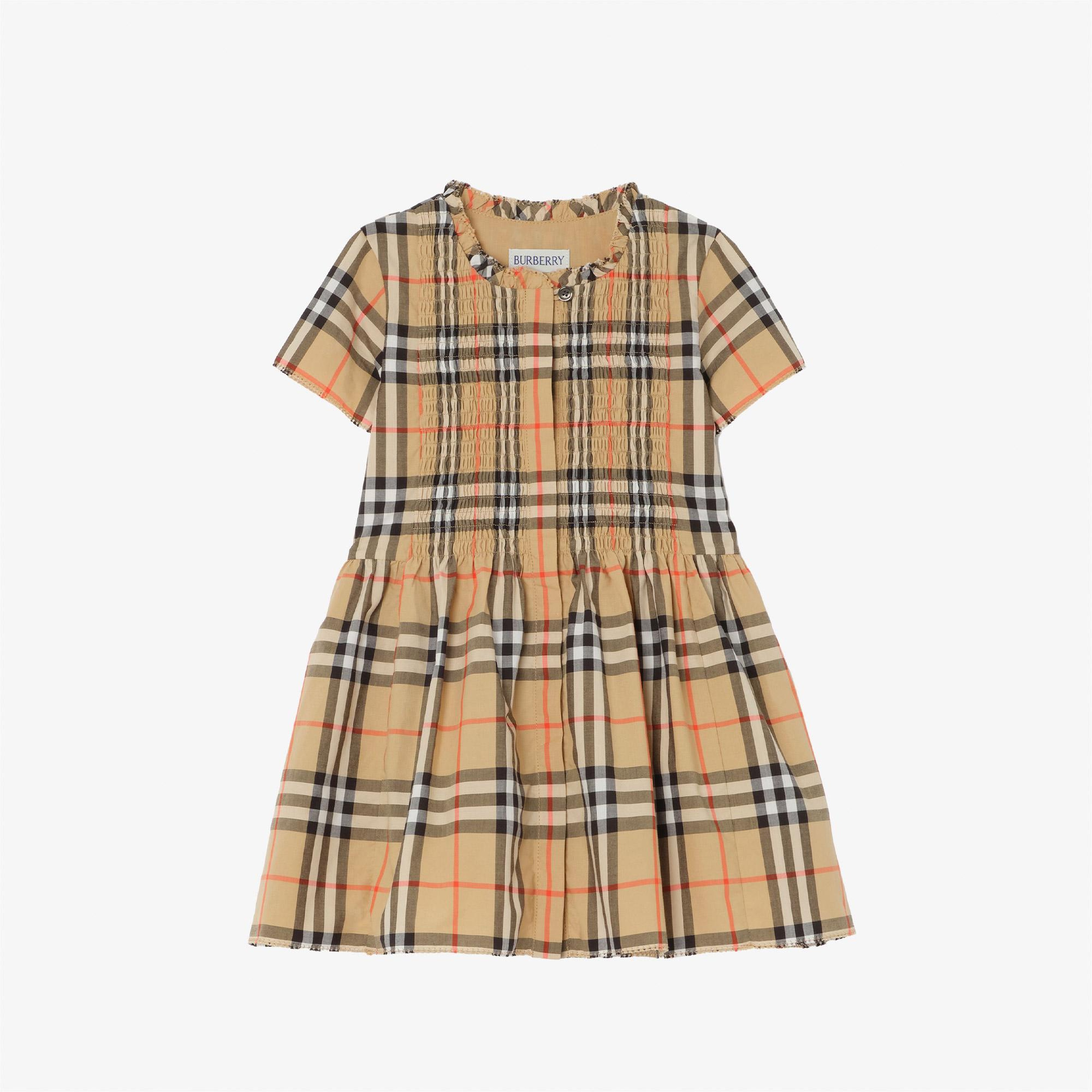 Burberry Mnrose Check Çocuk Bej Elbise