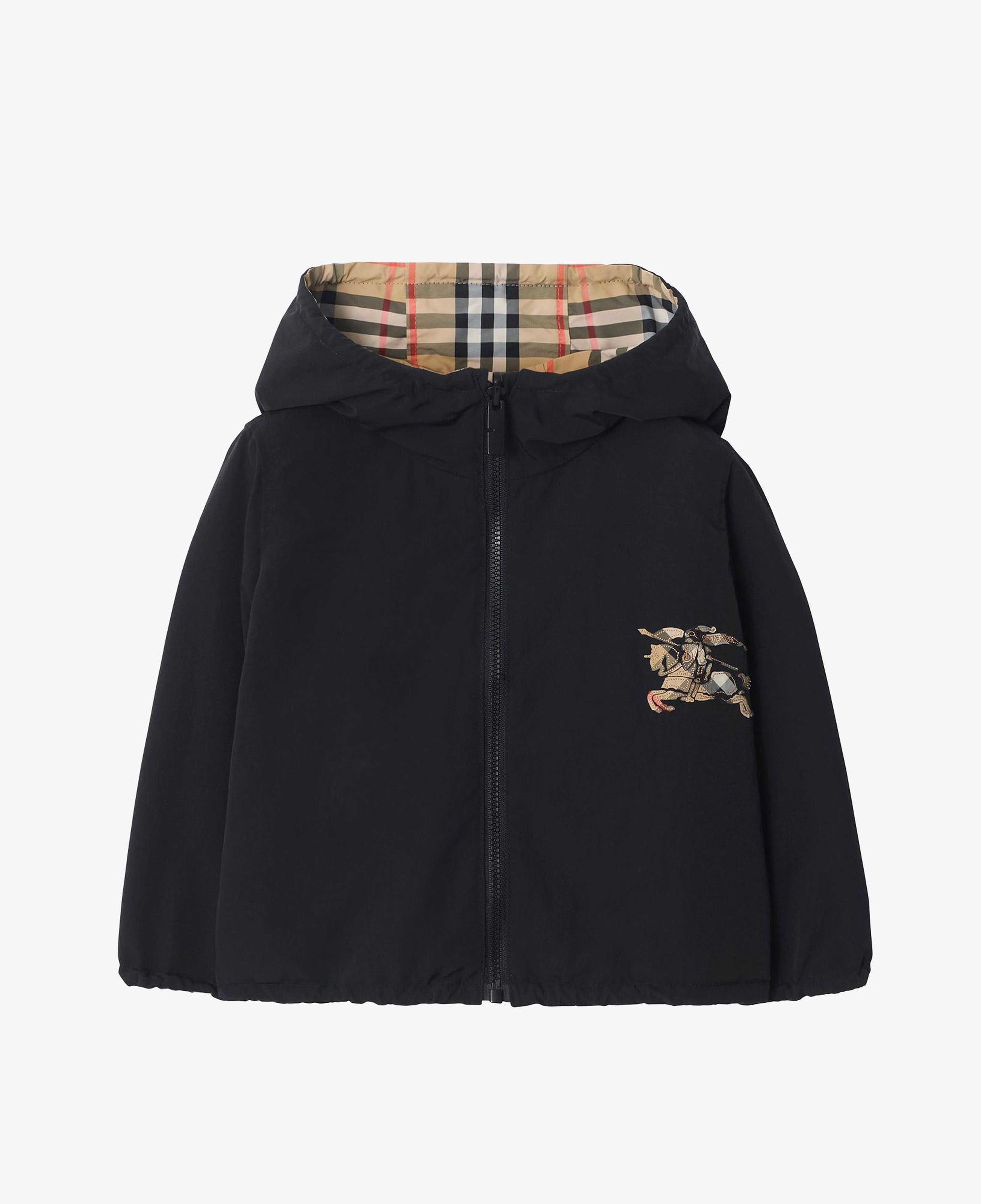 Burberry Reversible Check Hooded Çocuk Bej Mont