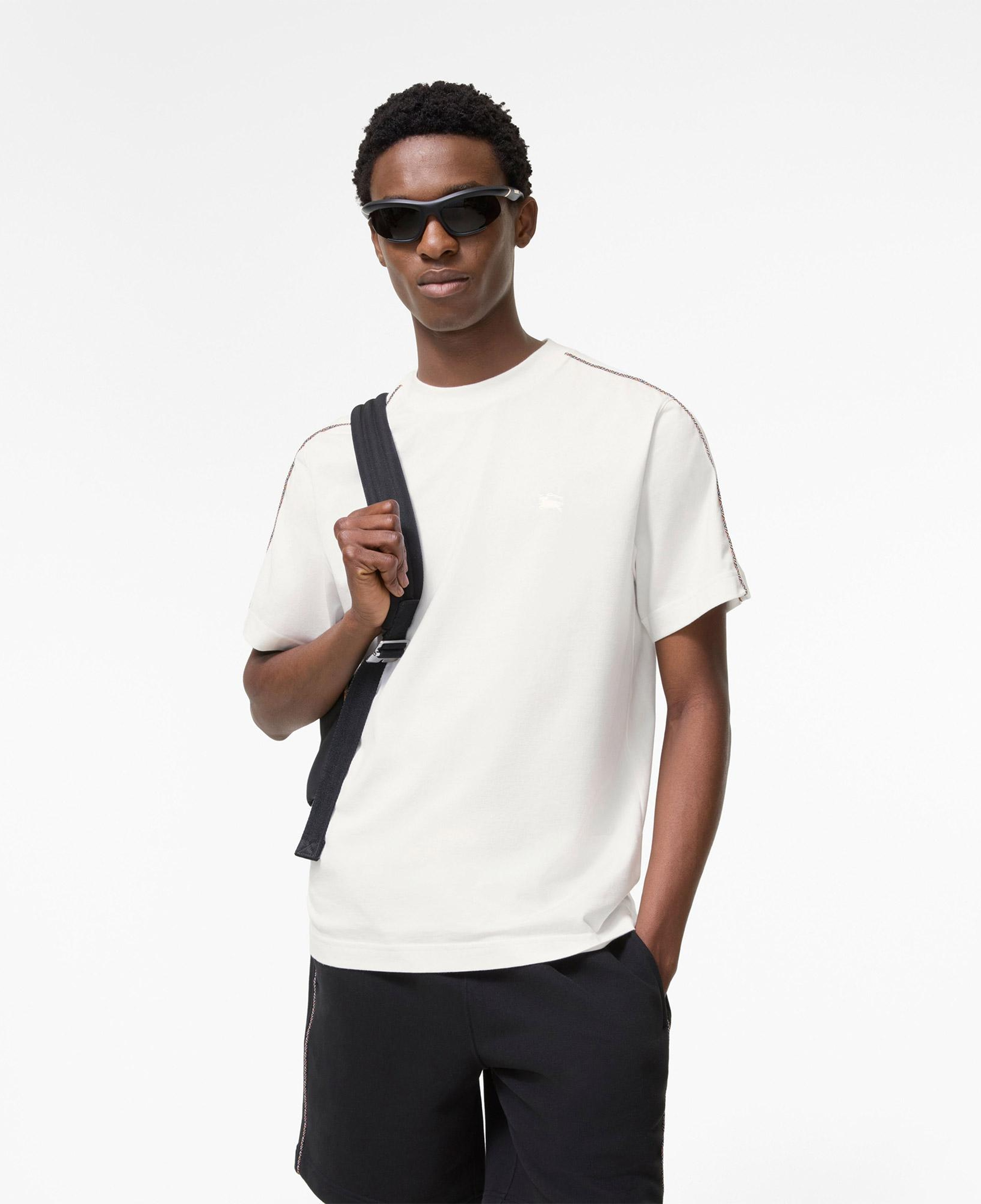 Burberry Seth Check Erkek Beyaz T-Shirt
