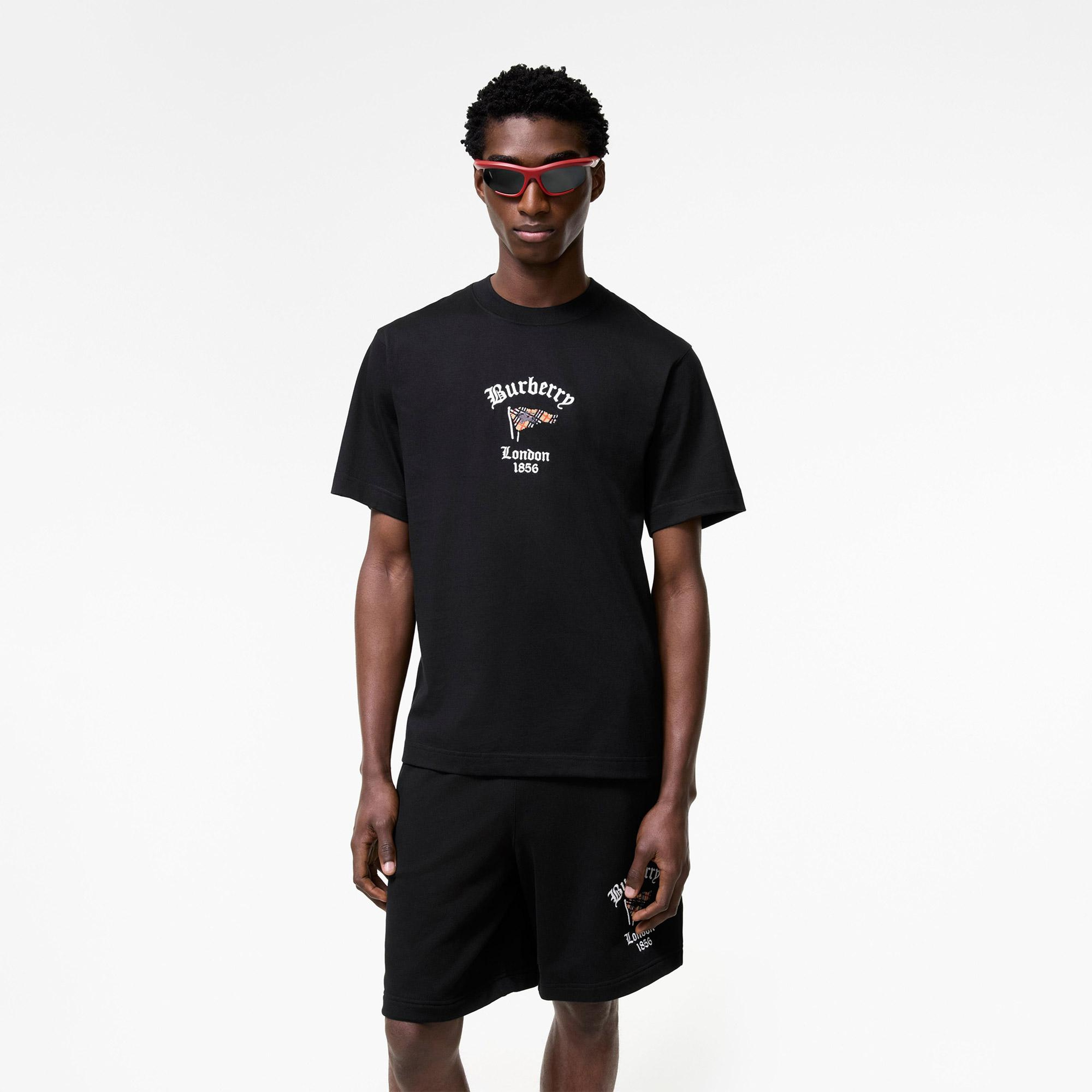 Burberry Ryan Flag Erkek Siyah T-Shirt