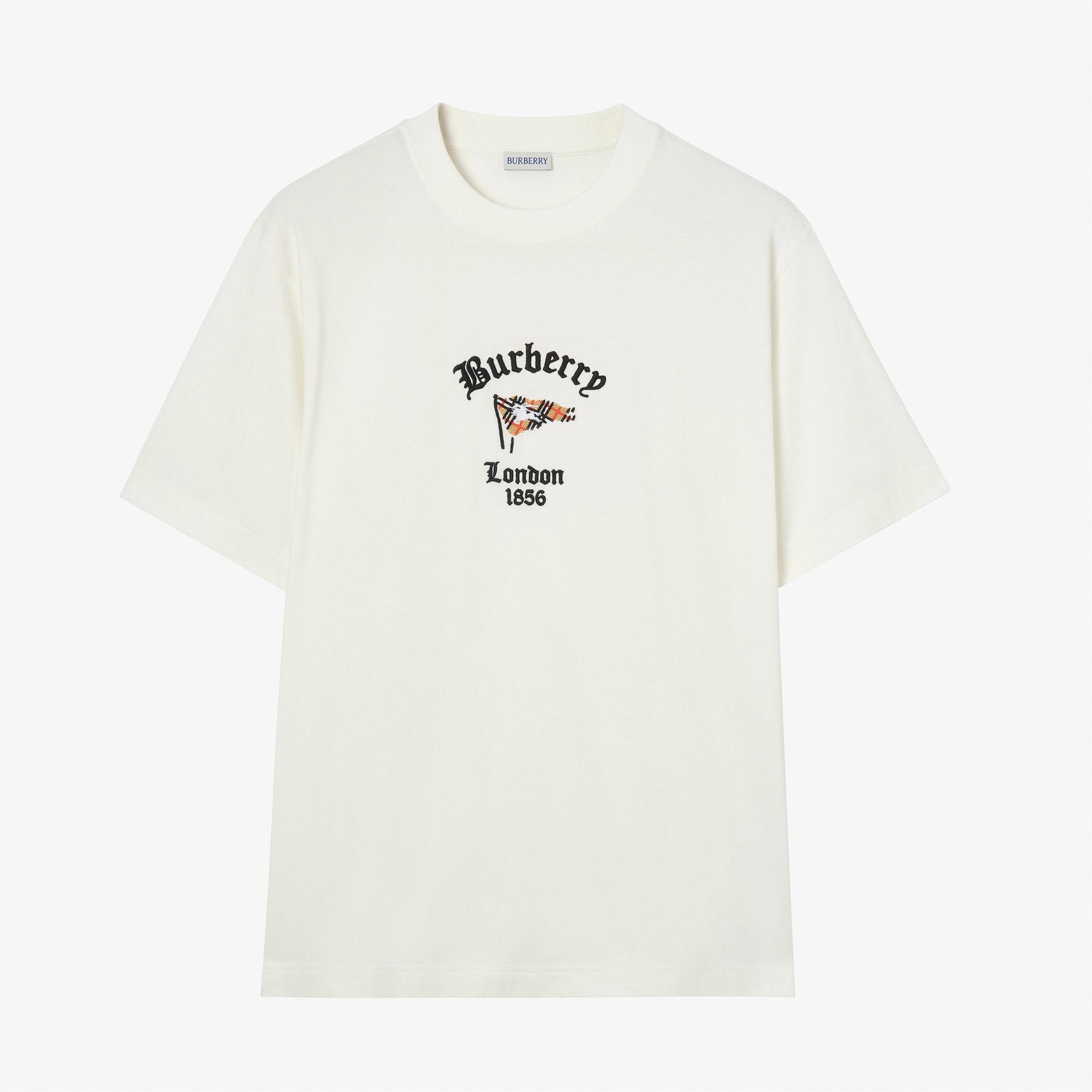 Burberry Ryan Flag Erkek Beyaz T-Shirt