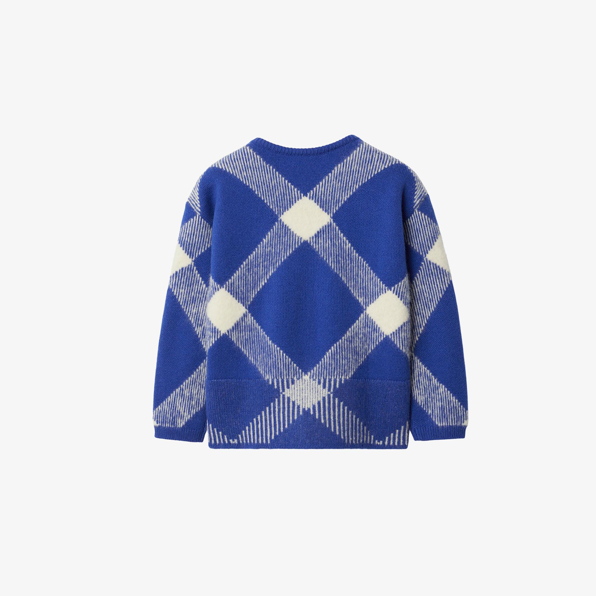 Burberry Çocuk Mavi Yün Karışımlı Hırka