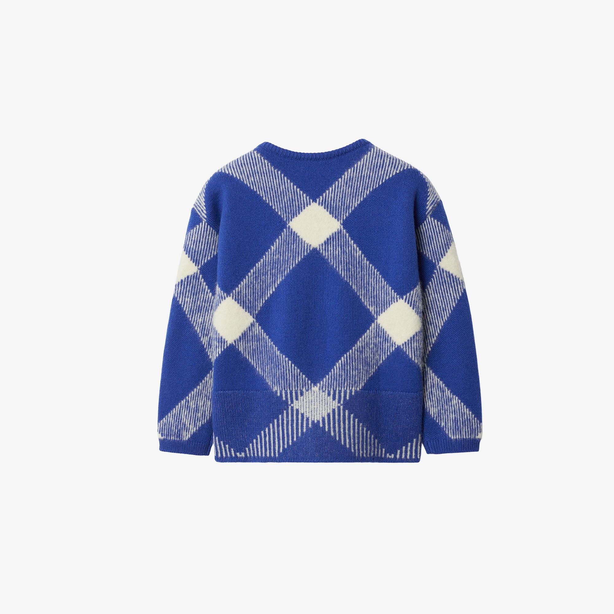 Burberry Çocuk Mavi Yün Karışımlı Hırka