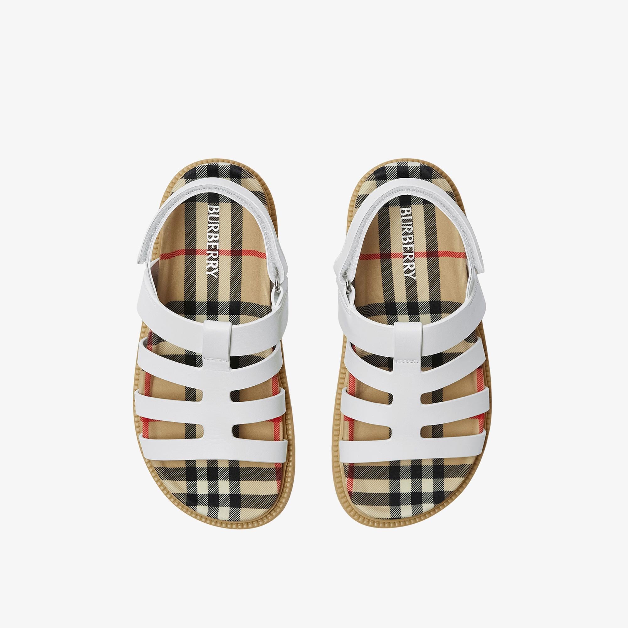 Burberry Çocuk Beyaz Deri Ayakkabı