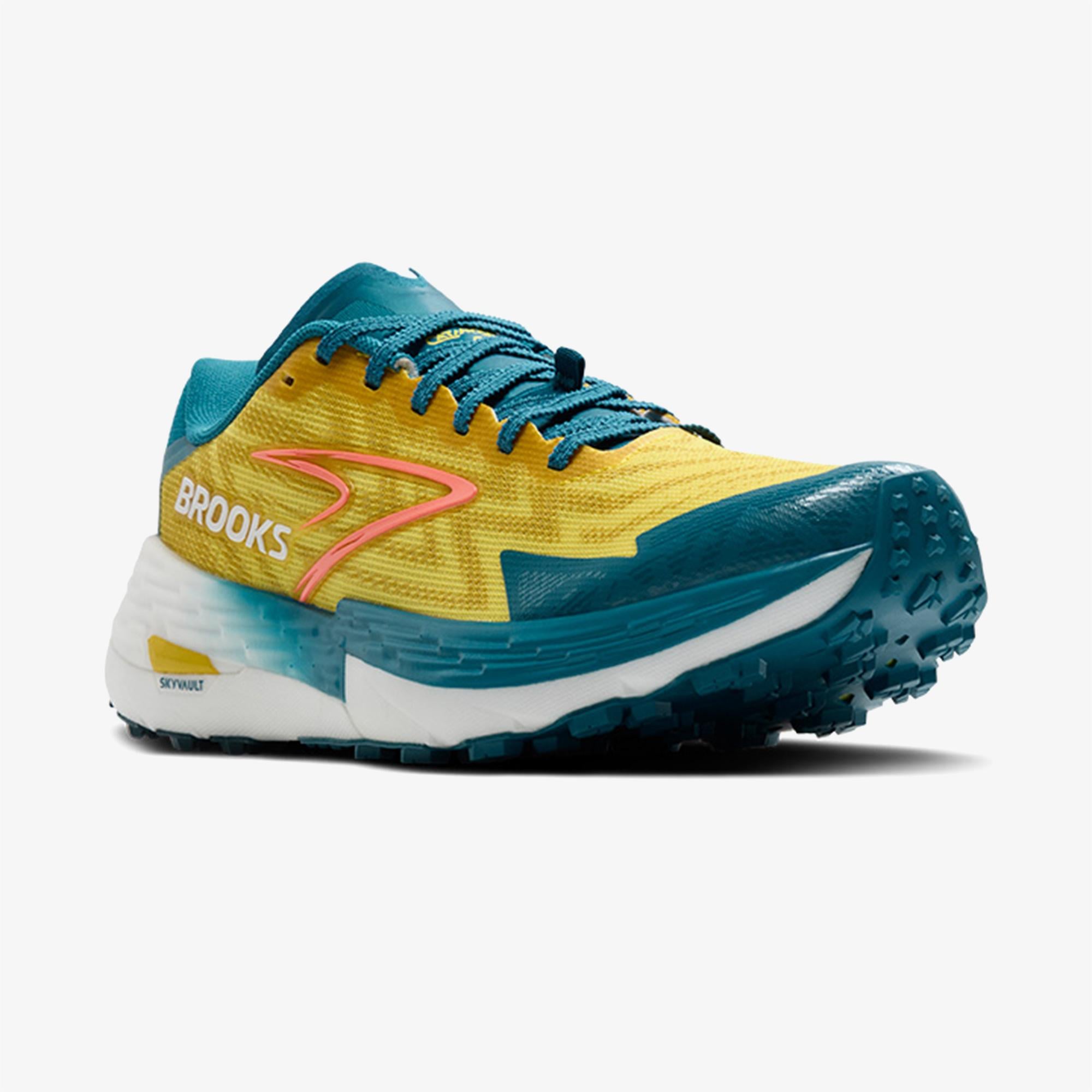 Brooks Catamount 4 Erkek Sarı/Mavi Koşu Ayakkabısı