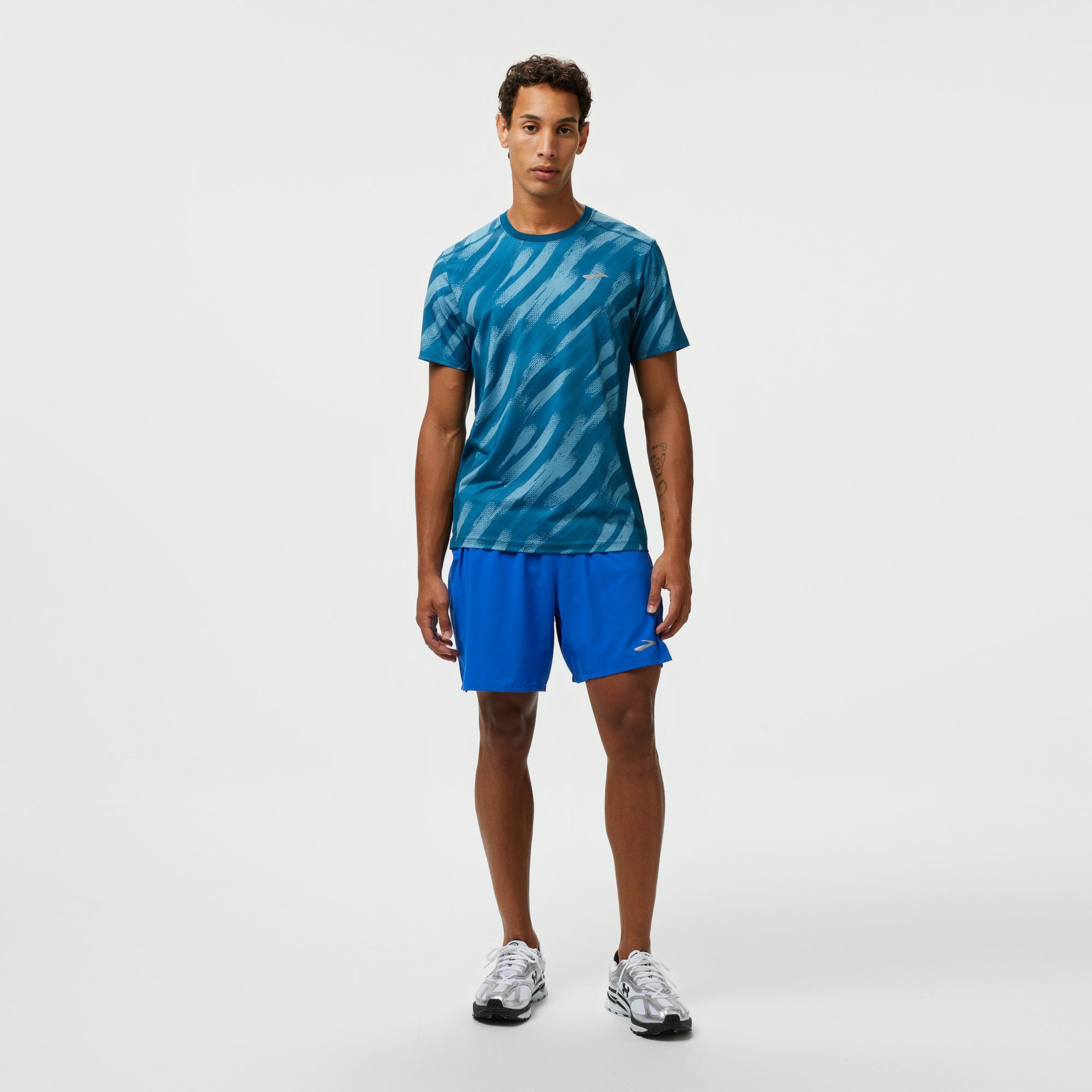 Brooks Journey 7 2-in-1 Erkek Mavi Koşu Şortu