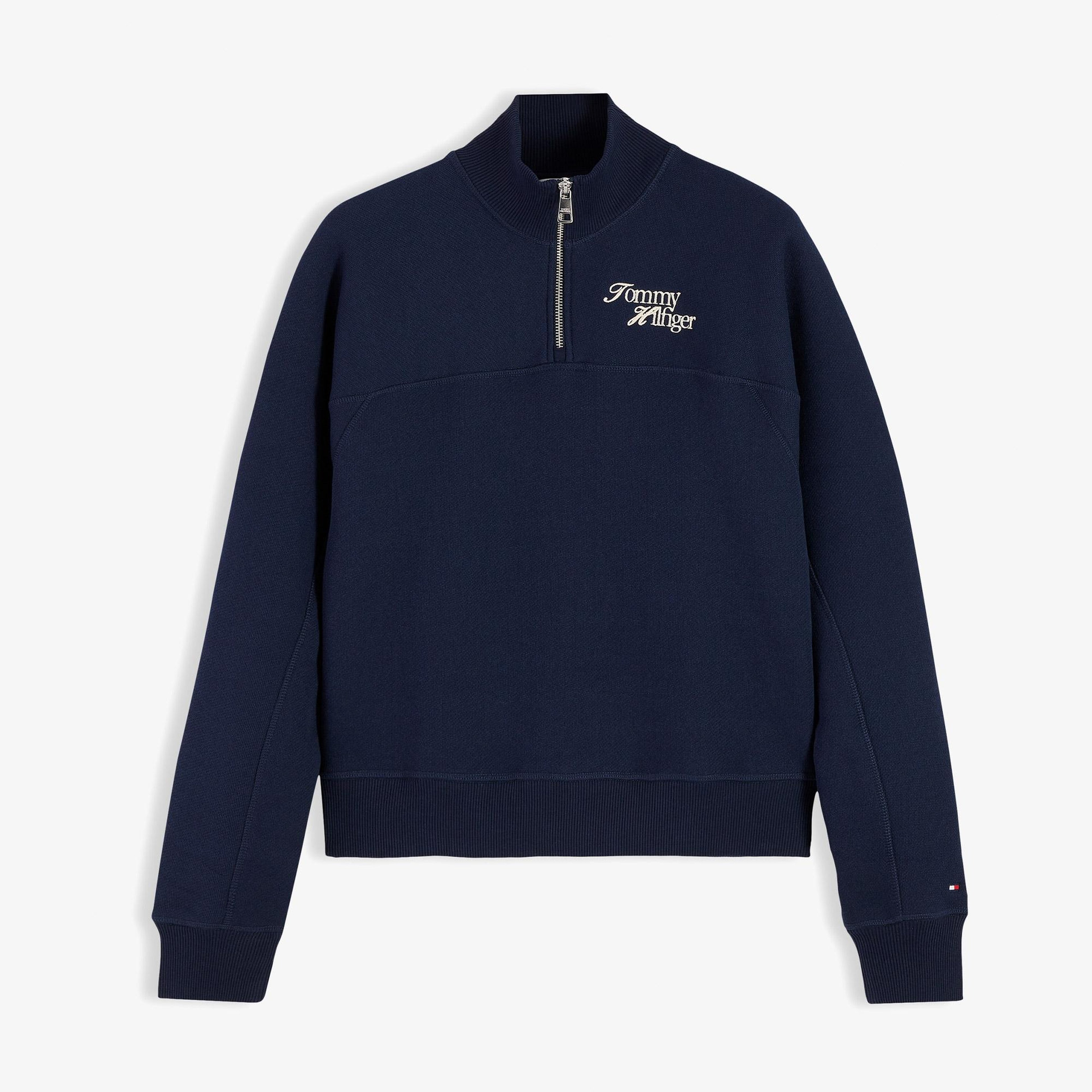 Tommy Hilfiger Script Half Kadın Lacivert Sweatshirt
