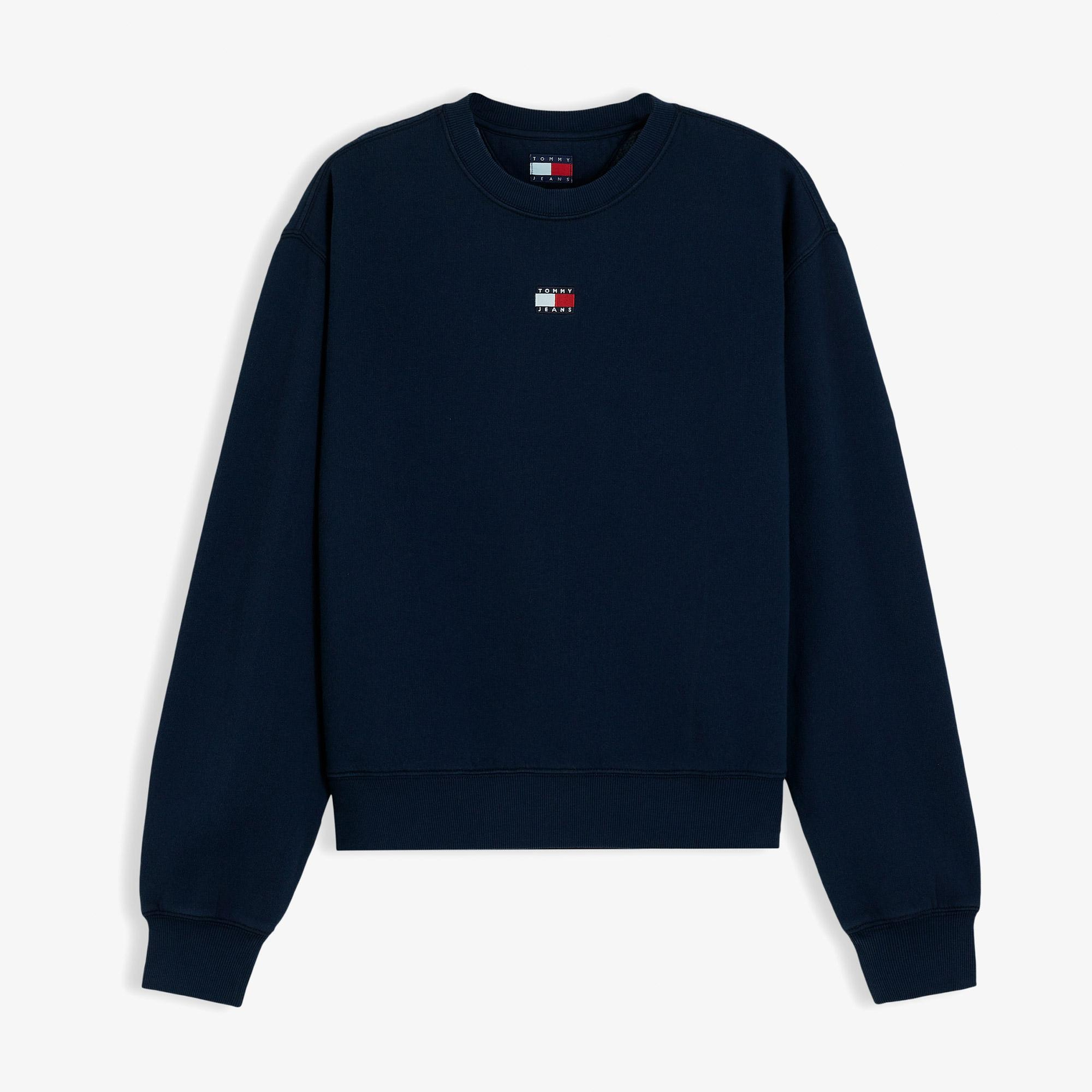 Tommy Hilfiger Badge Crew Kadın Lacivert Sweatshirt