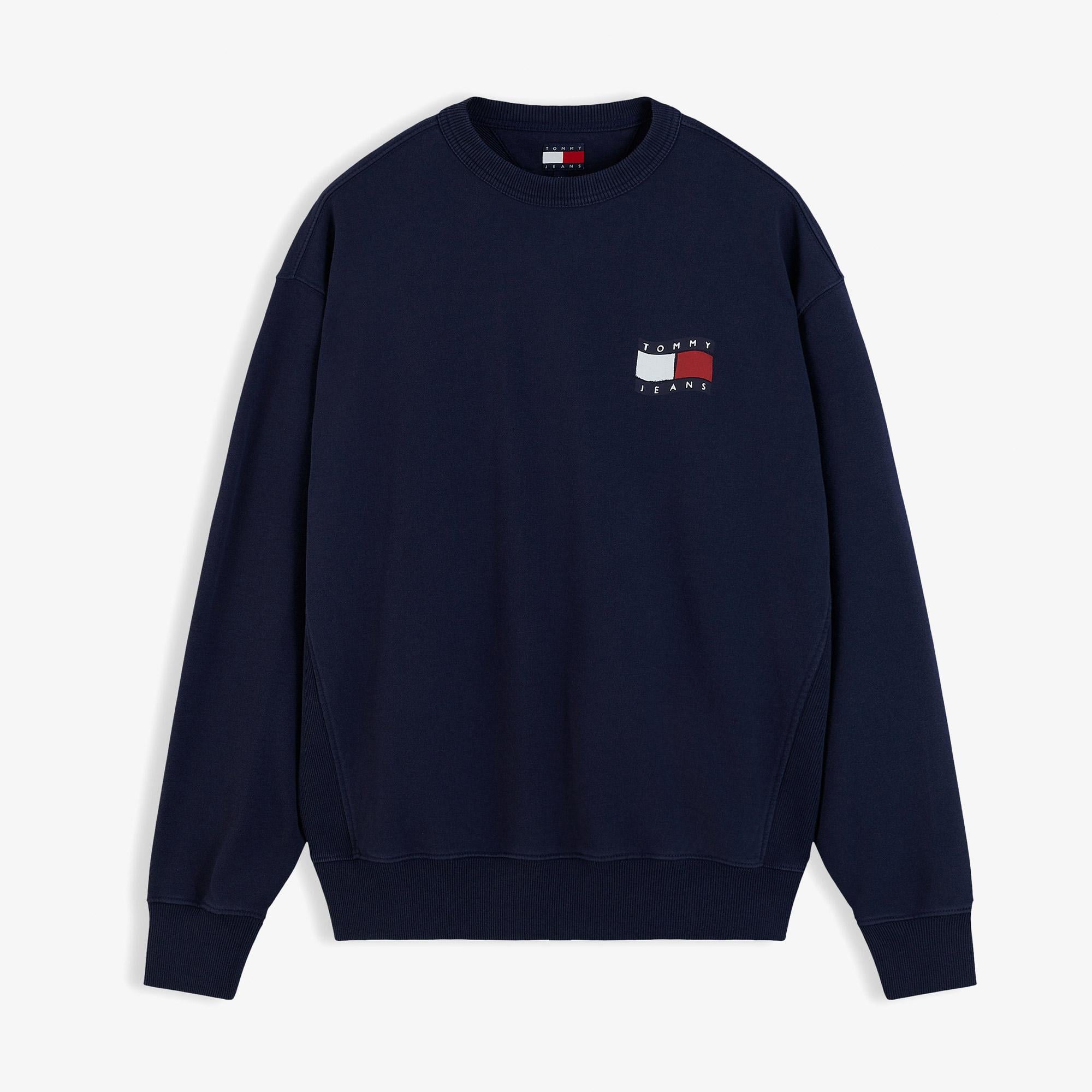 Tommy Hilfiger Wavy Flag Erkek Lacivert Sweatshirt