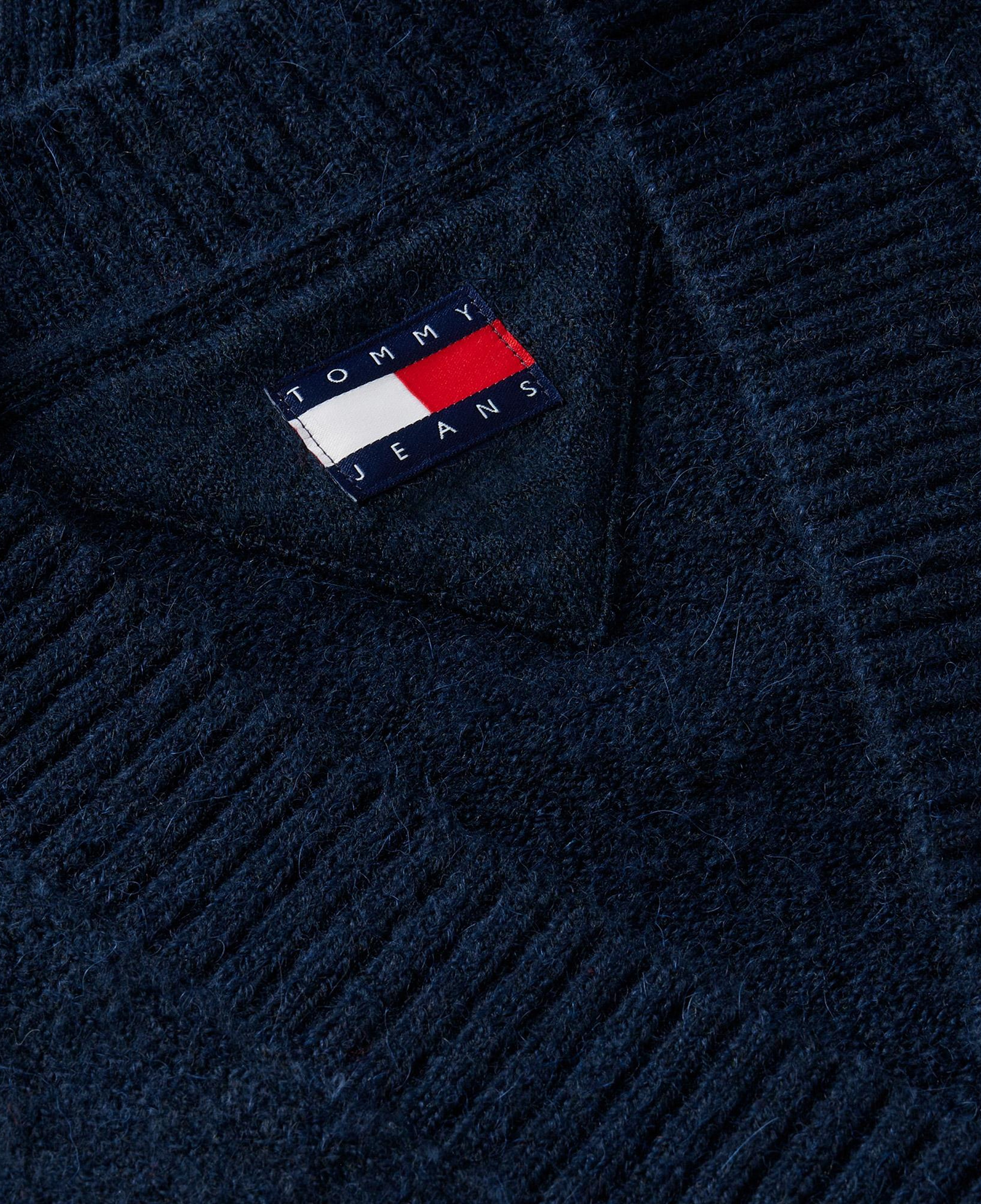 Tommy Hilfiger Fluffy Badge Cardigan Kadın Lacivert Hırka