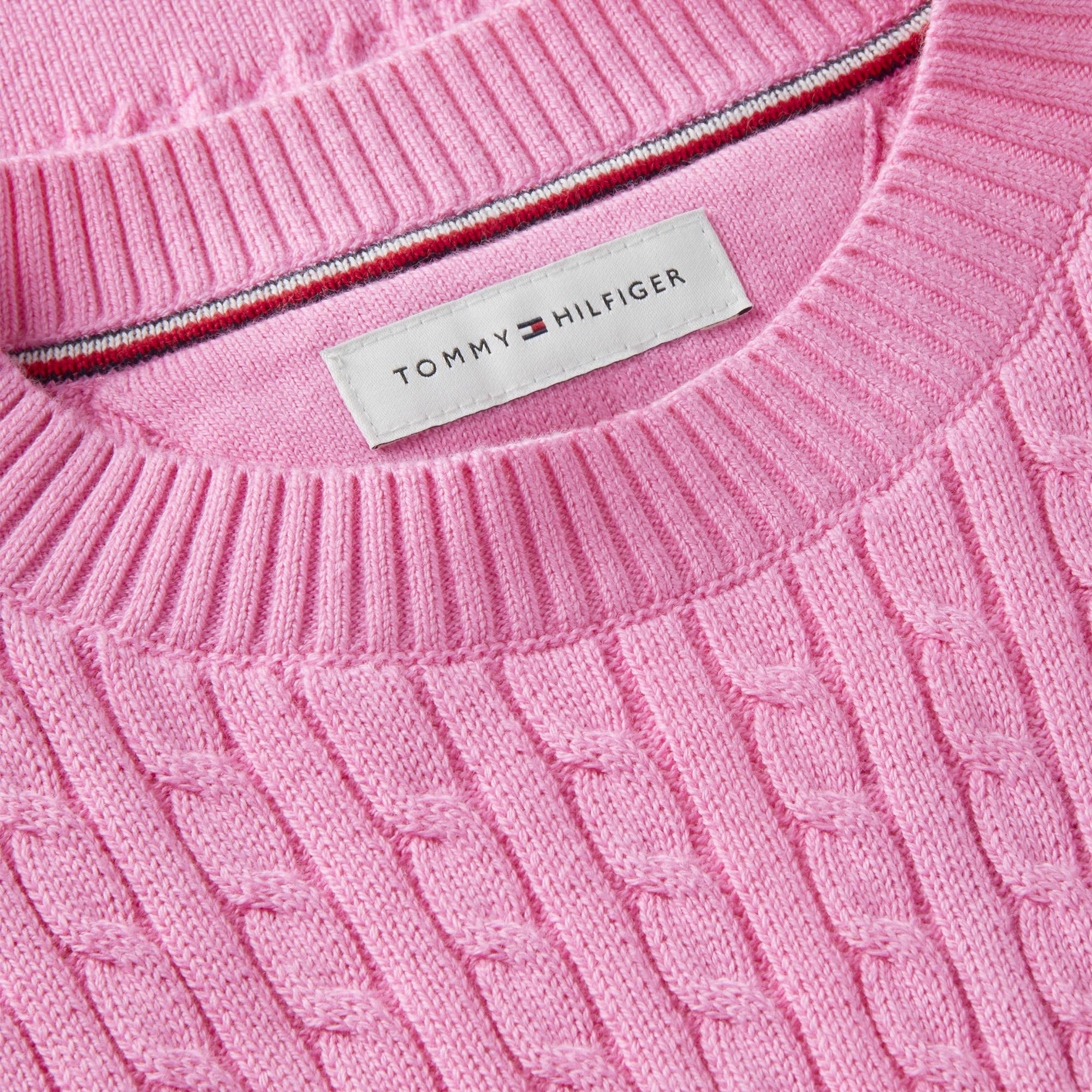 Tommy Hilfiger Cable Çocuk Pembe Triko
