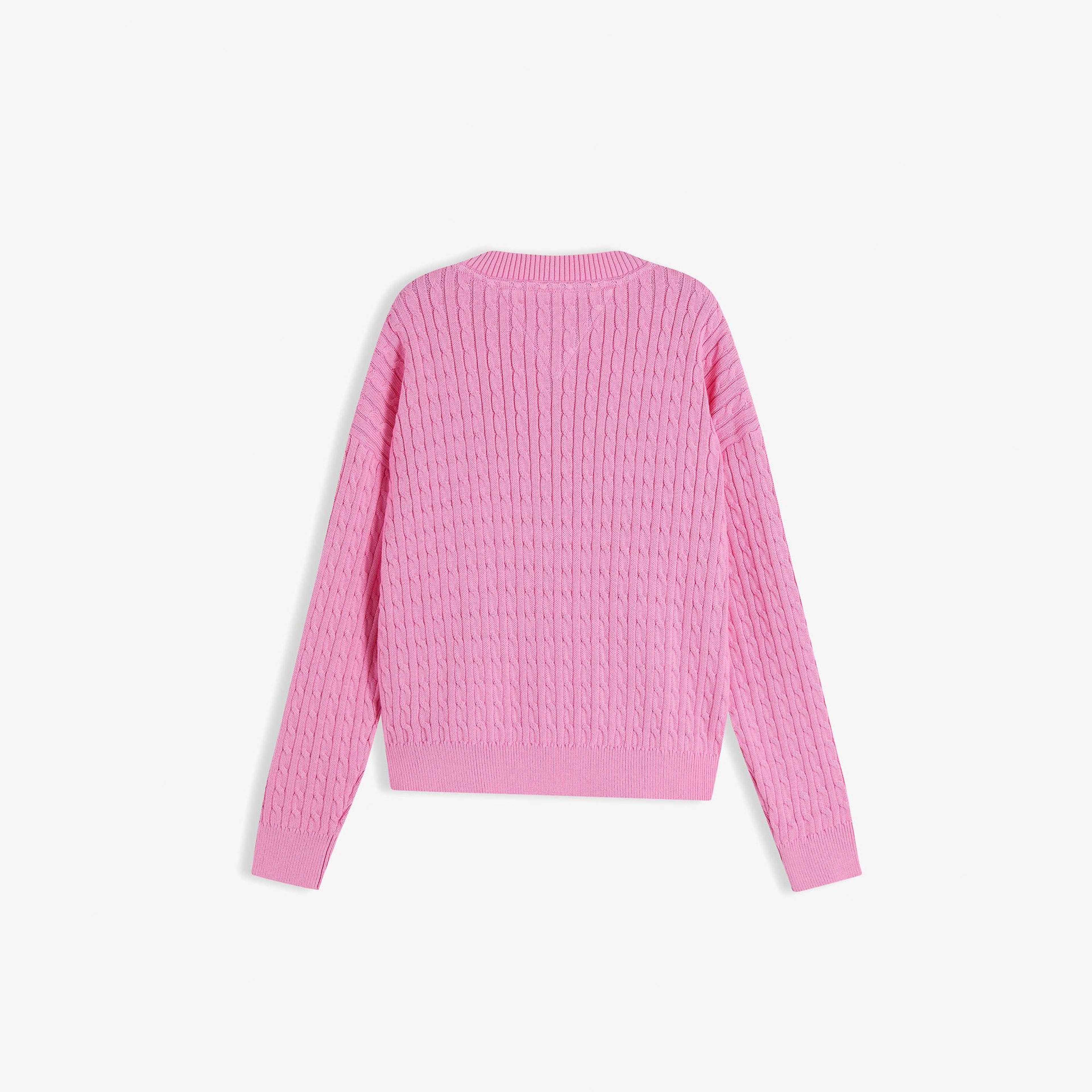 Tommy Hilfiger Cable Çocuk Pembe Triko