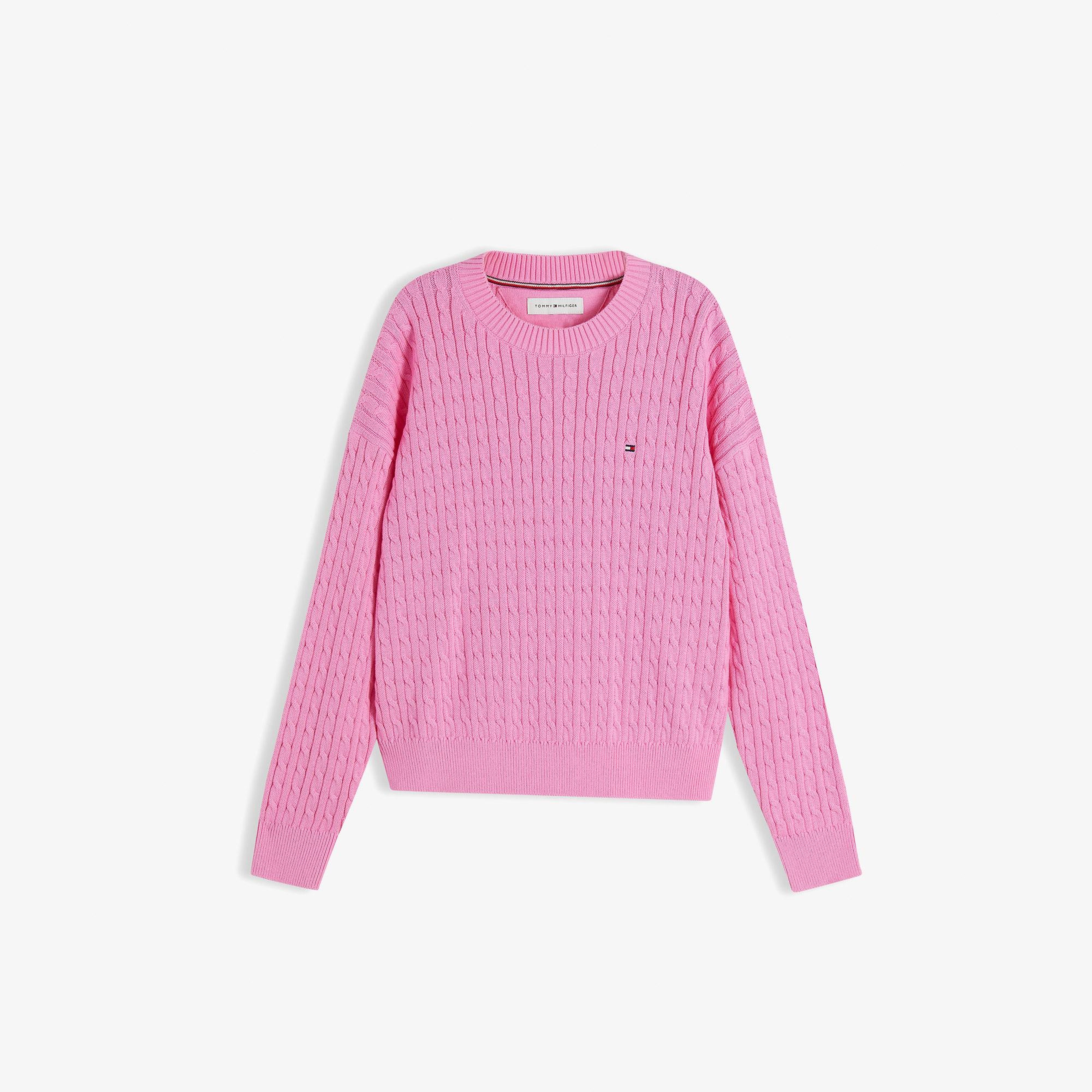 Tommy Hilfiger Cable Çocuk Pembe Triko