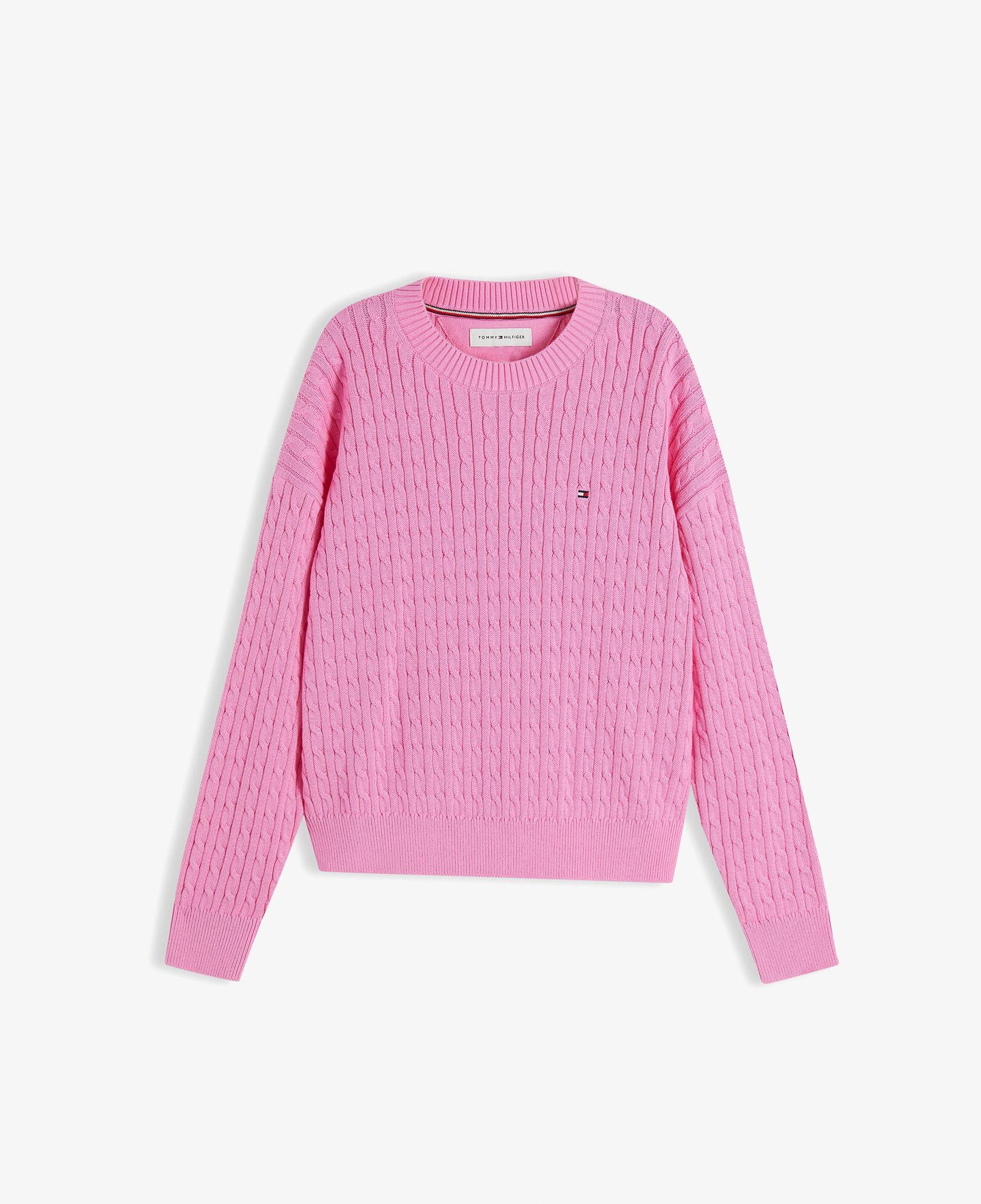 Tommy Hilfiger Cable Çocuk Pembe Triko