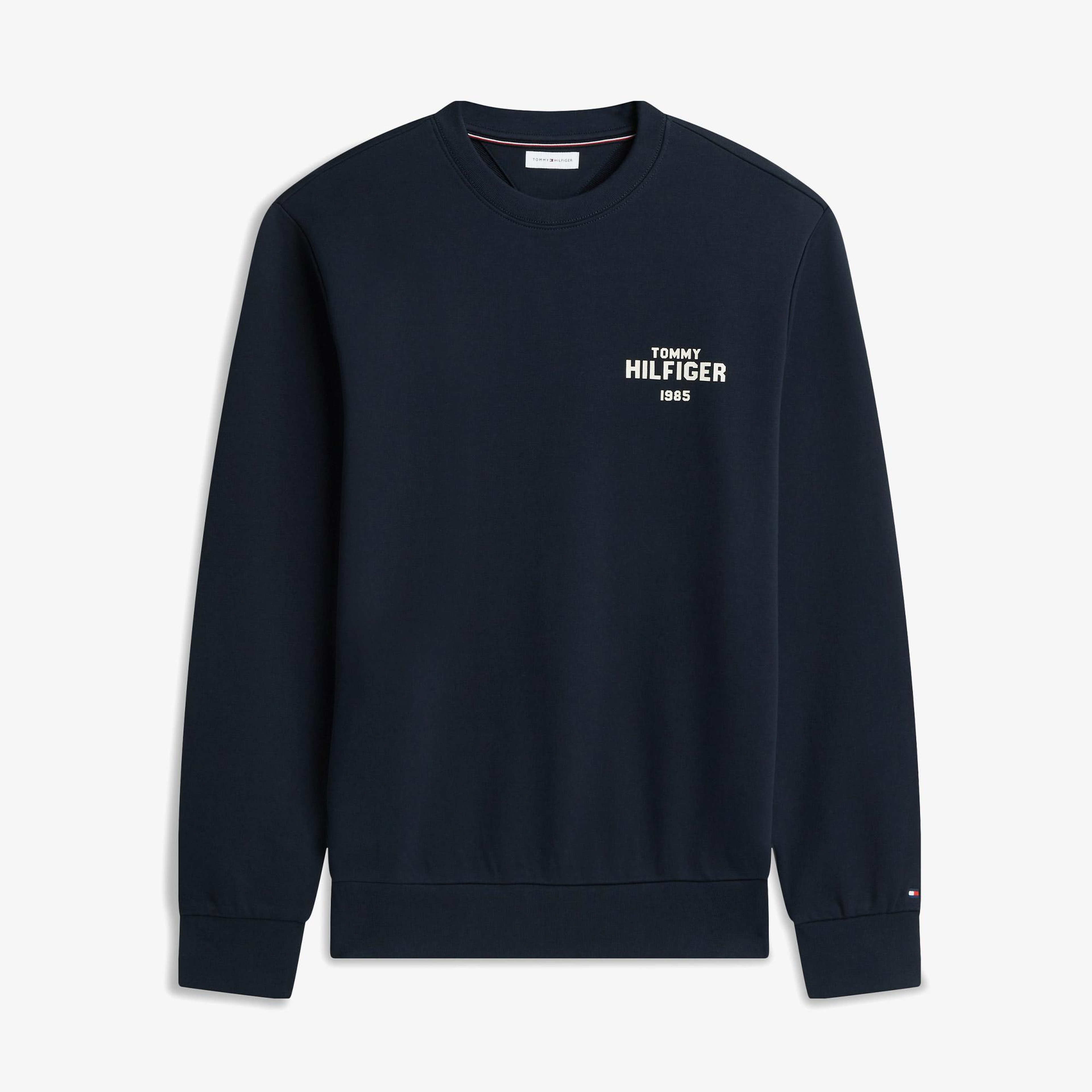 Tommy Hilfiger 1985 Terry Crew Erkek Lacivert Sweatshirt