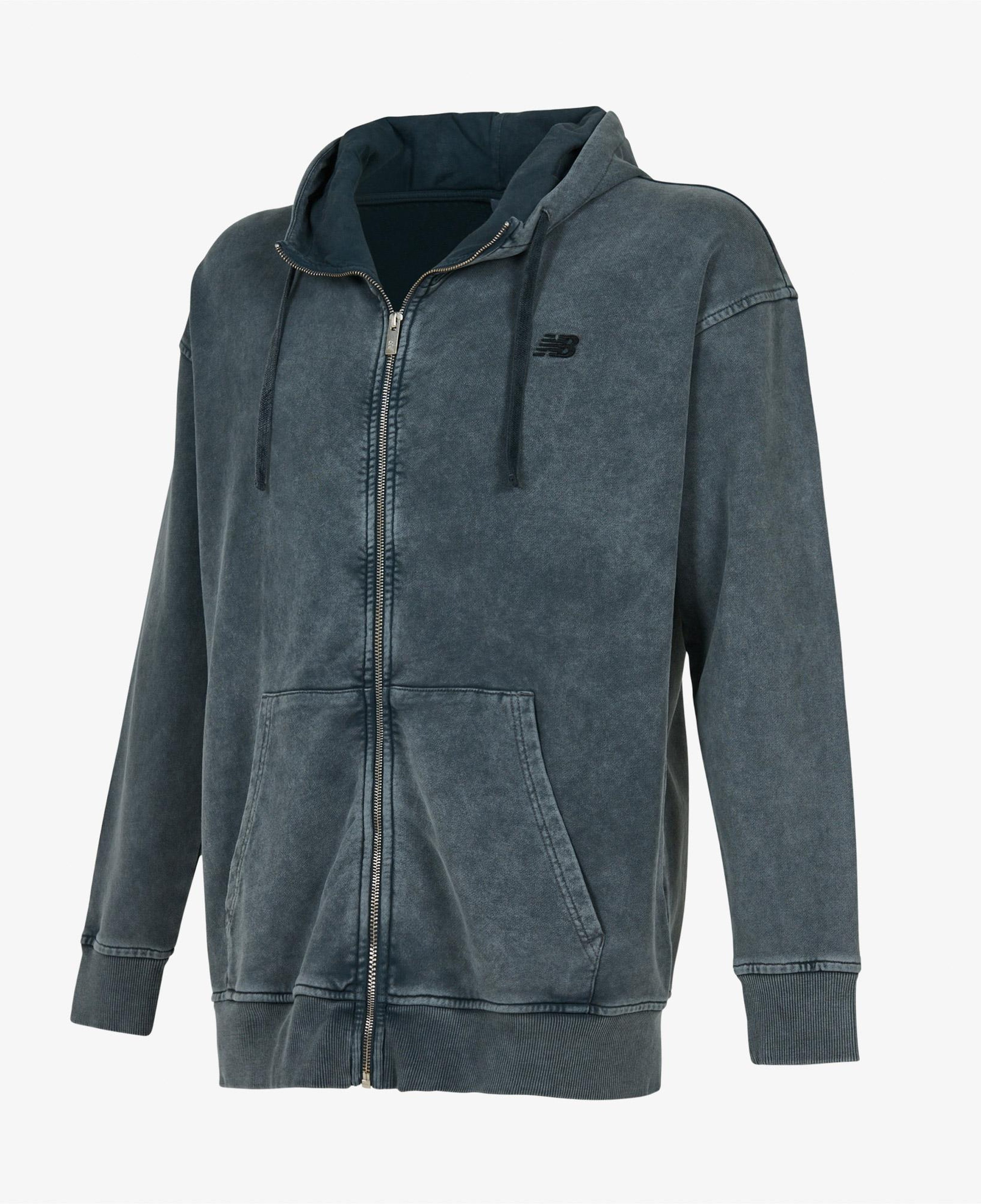 New Balance Lifestyle Full Zip Erkek Gri Sweatshirt