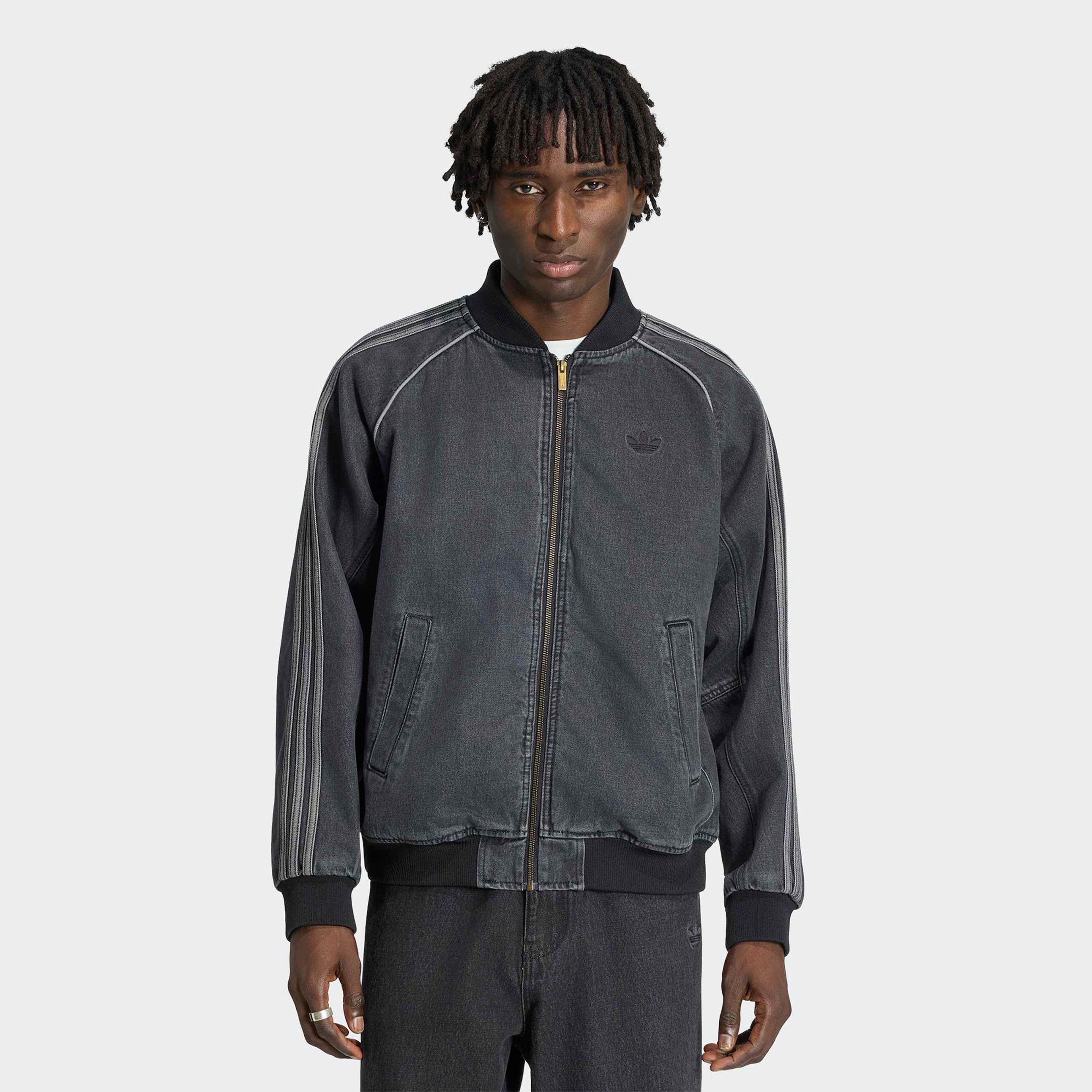 adidas Denim Track Erkek Gri Ceket