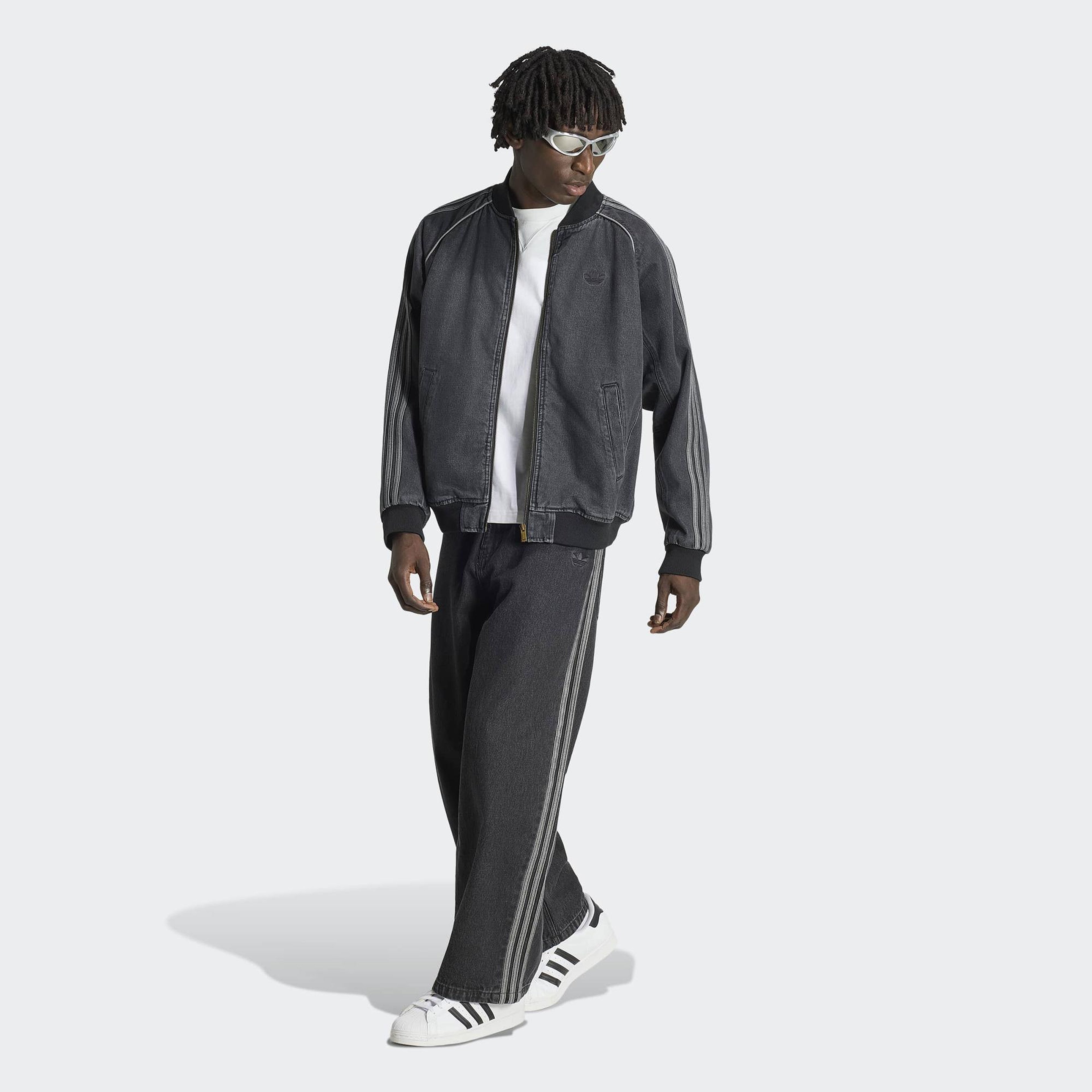adidas Denim Track Erkek Gri Ceket