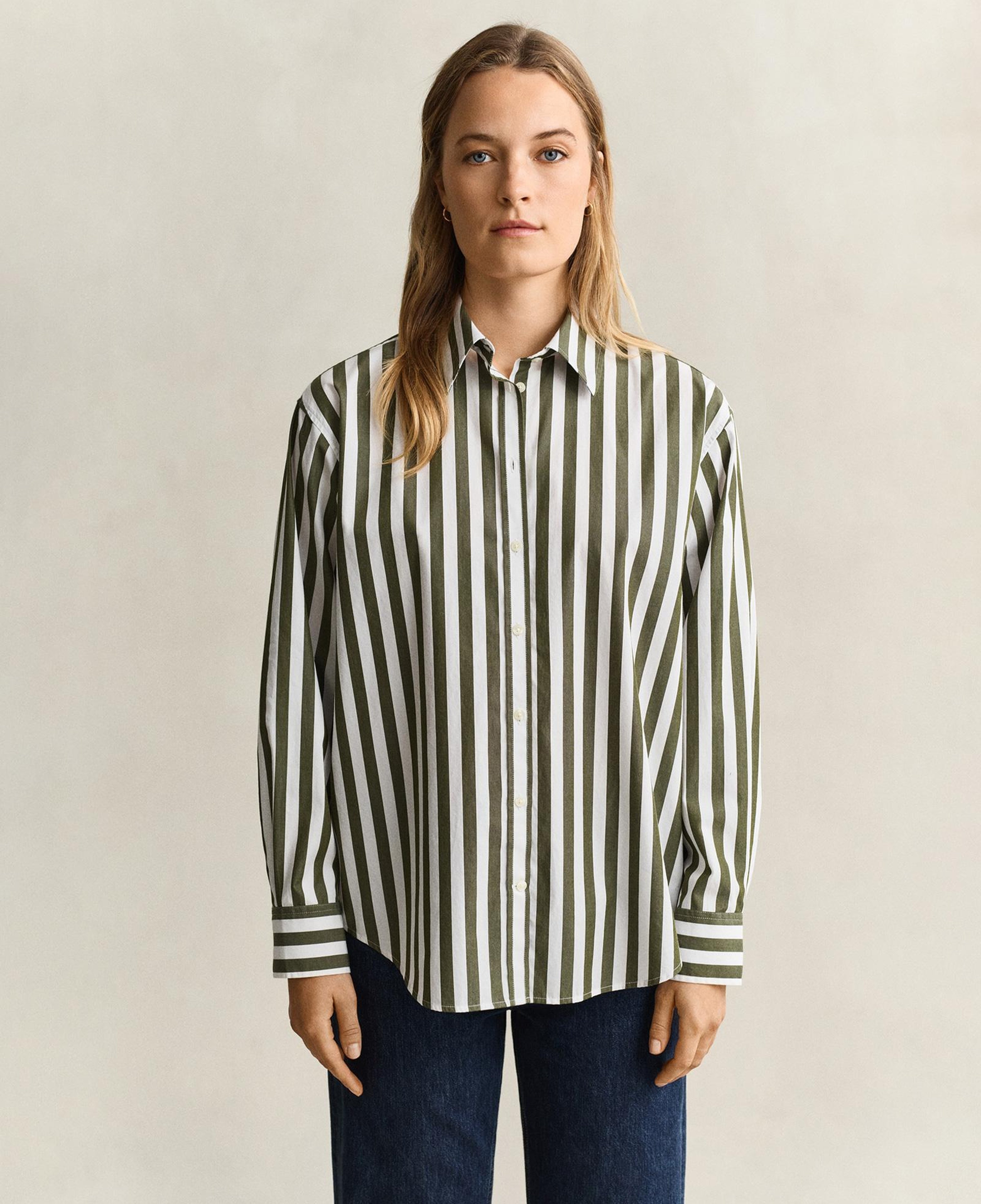 GANT Kadın Yeşil Relaxed Fit %100 Pamuk Gömlek