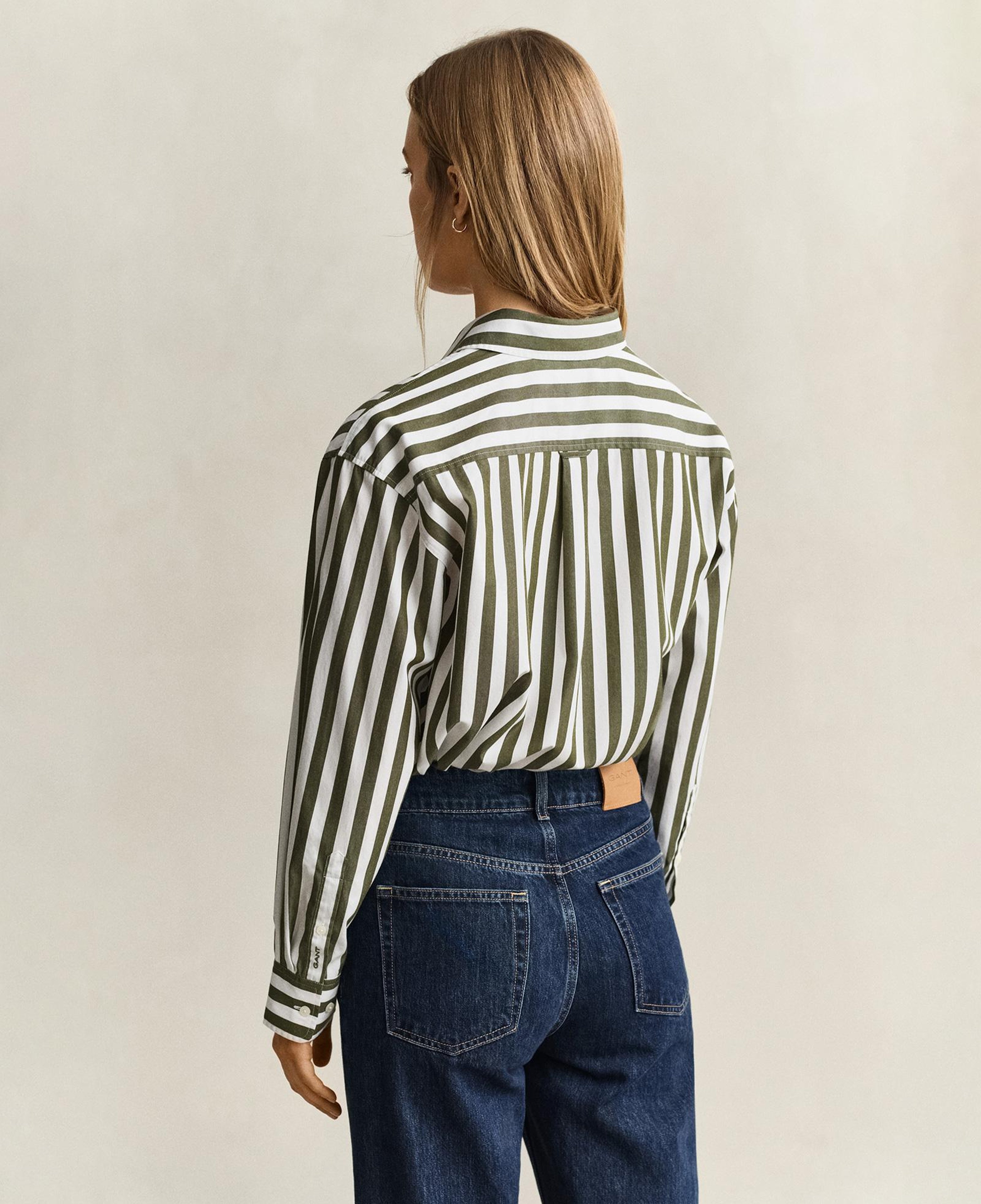 GANT Kadın Yeşil Relaxed Fit %100 Pamuk Gömlek