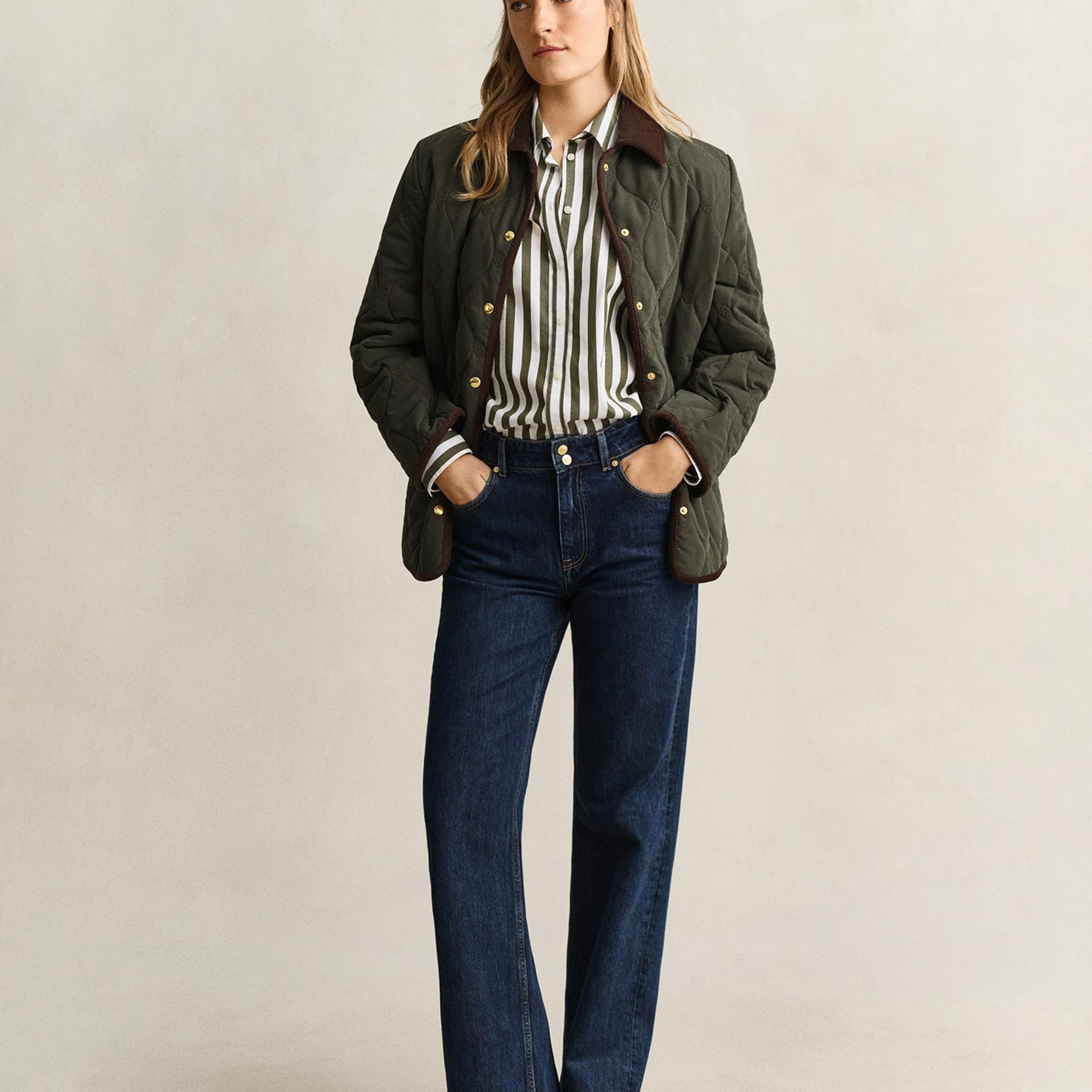 GANT Kadın Yeşil Relaxed Fit %100 Pamuk Gömlek