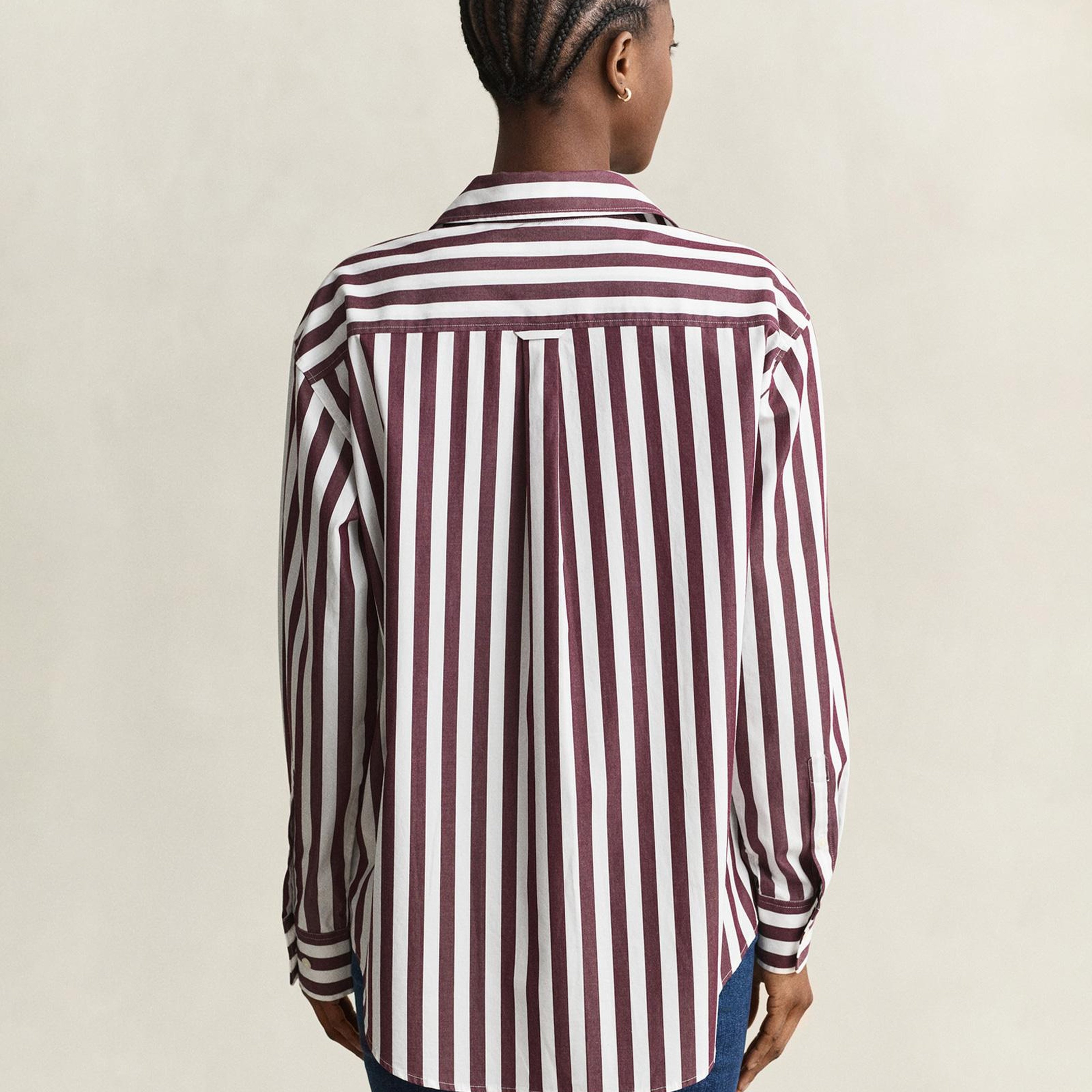 GANT Kadın Kırmızı Relaxed Fit %100 Pamuk Gömlek