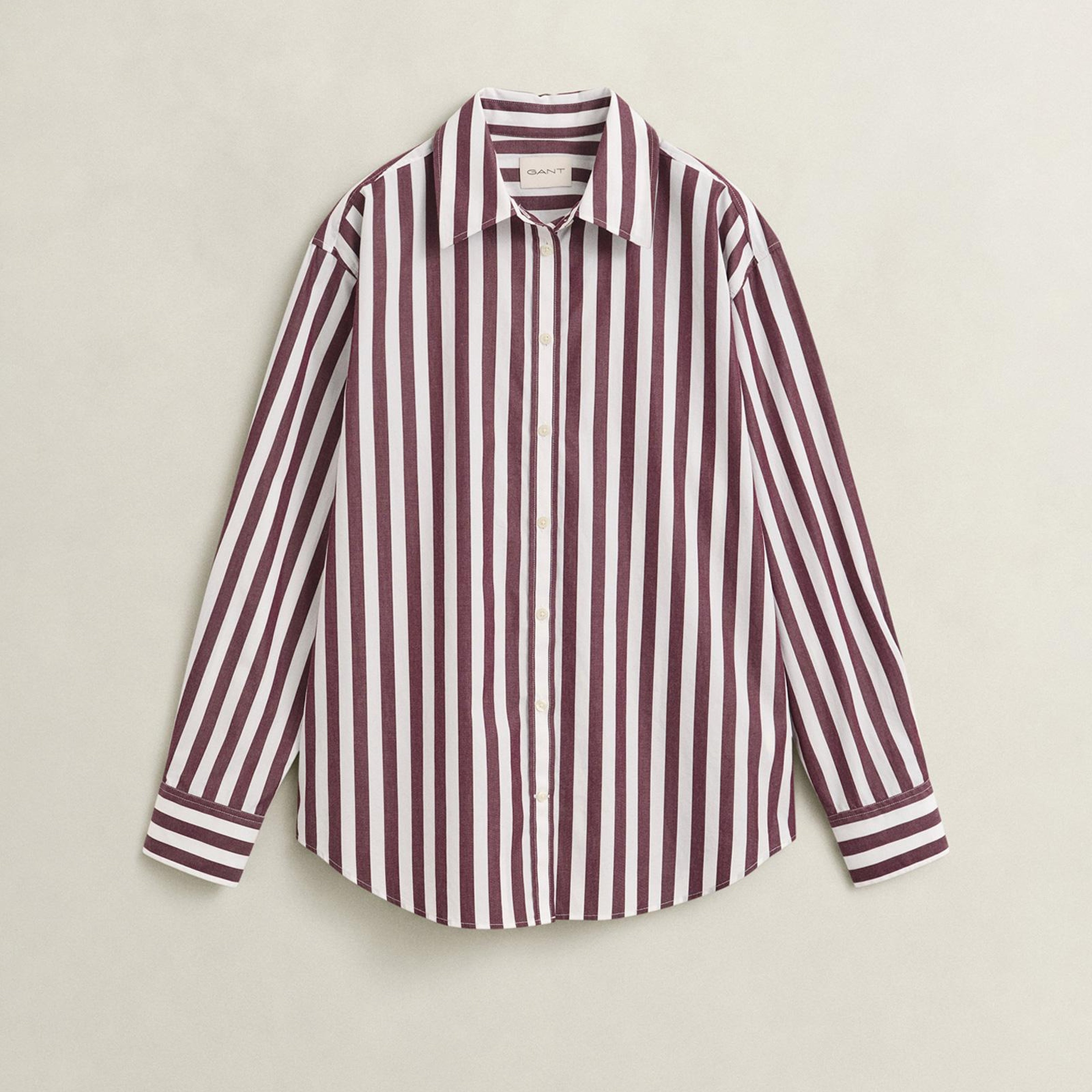 GANT Kadın Kırmızı Relaxed Fit %100 Pamuk Gömlek