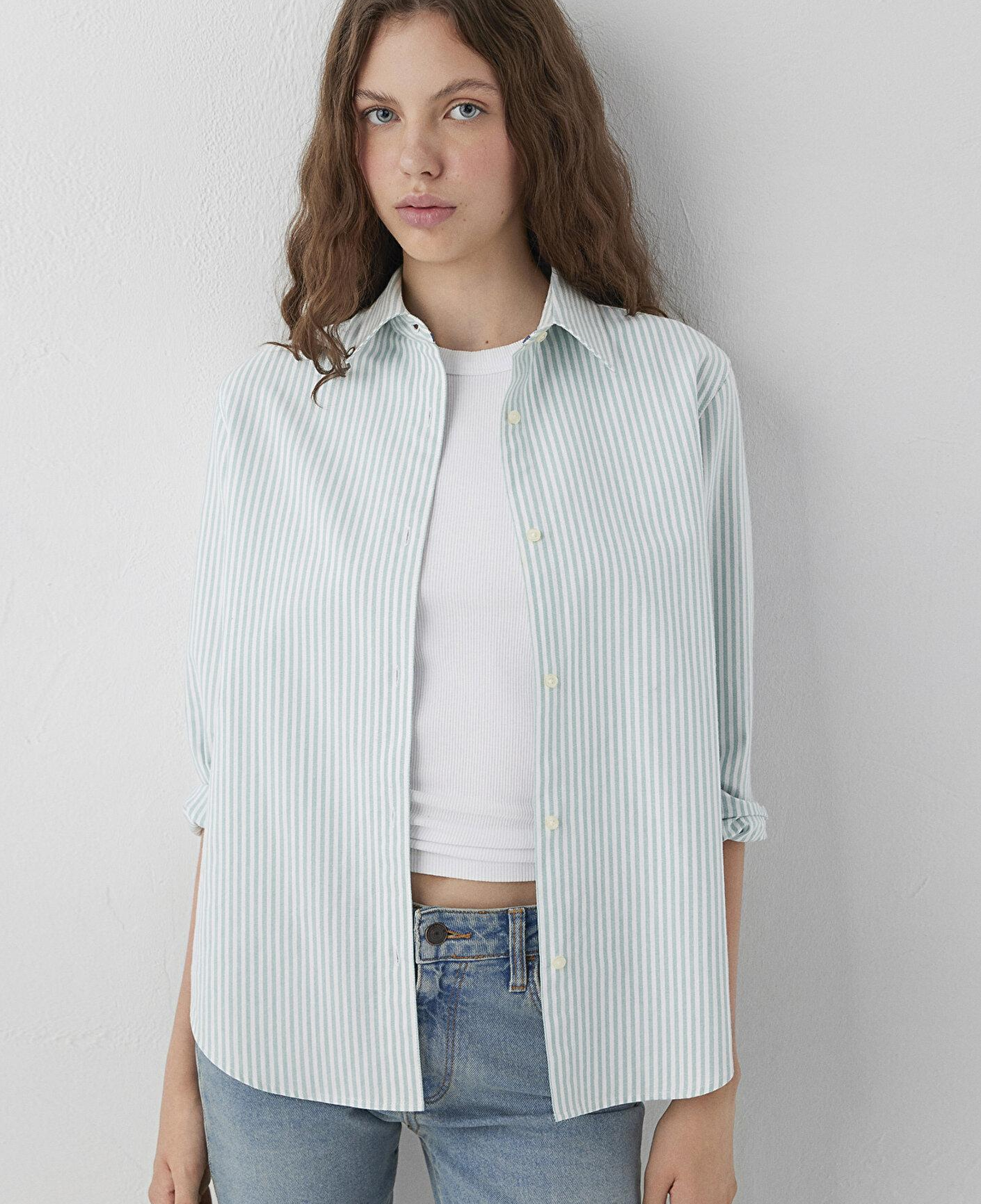 Mavi Çizgili Gömlek Regular Fit / Normal Kesim 1211584-91664
