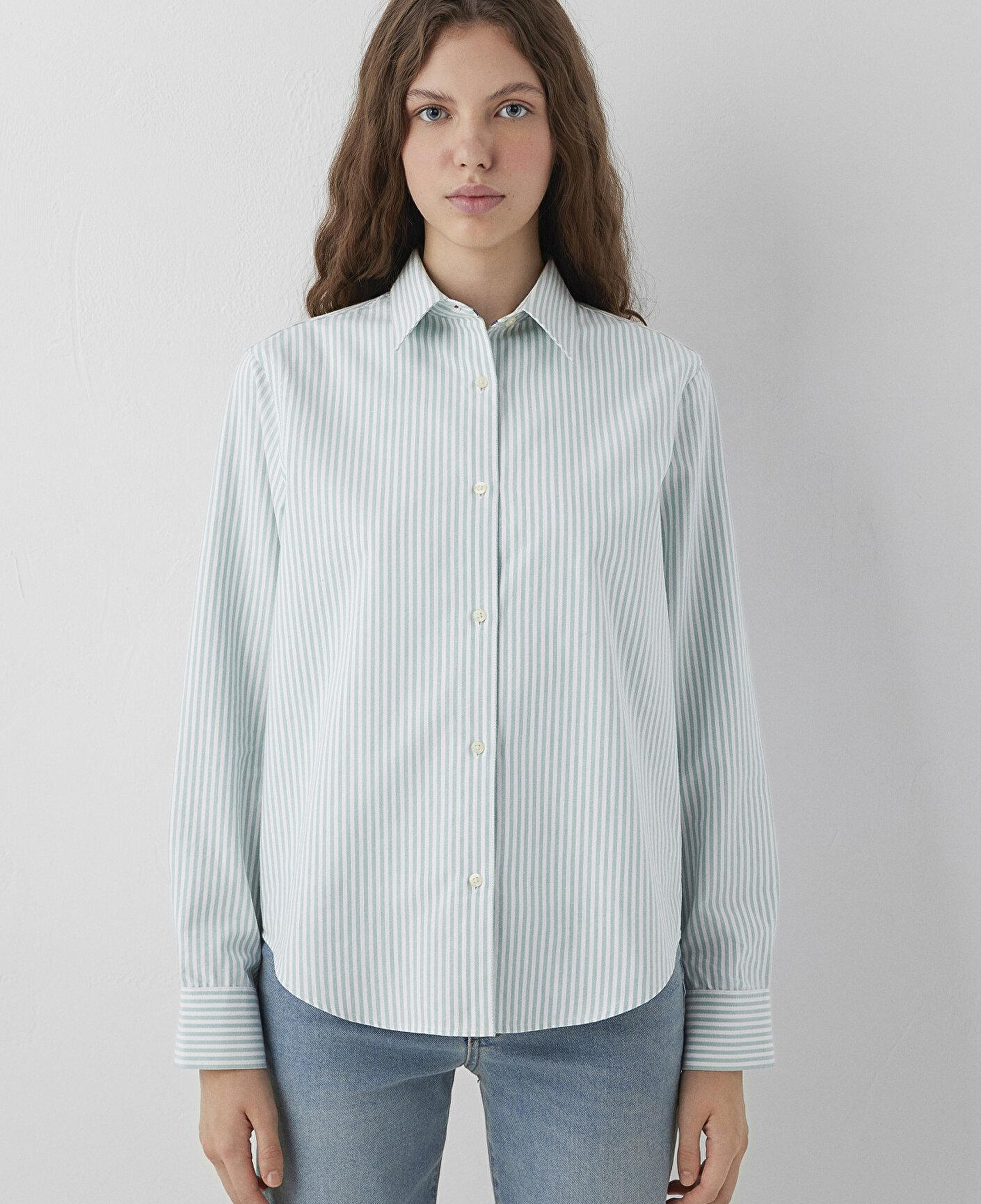 Mavi Çizgili Gömlek Regular Fit / Normal Kesim 1211584-91664