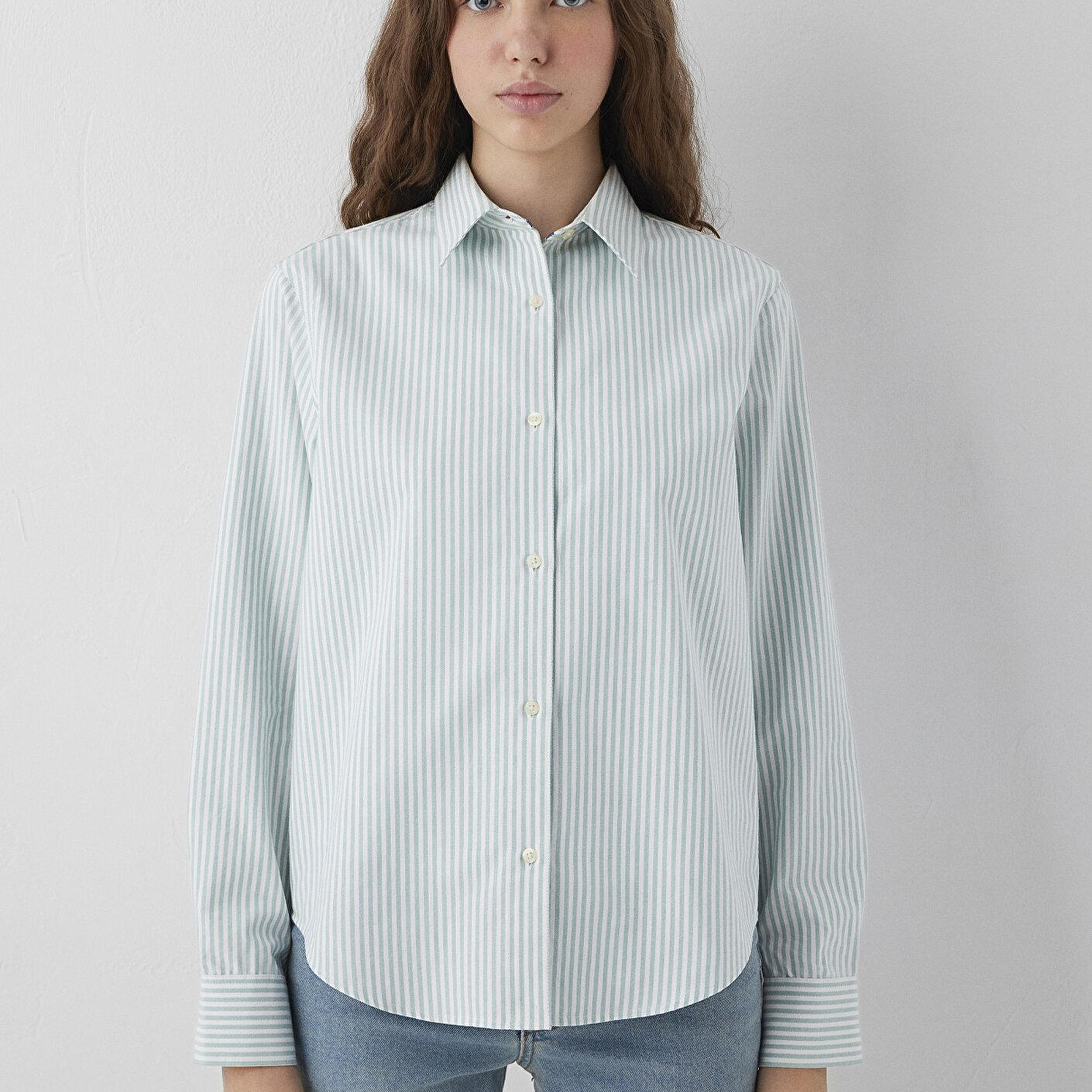 Mavi Çizgili Gömlek Regular Fit / Normal Kesim 1211584-91664